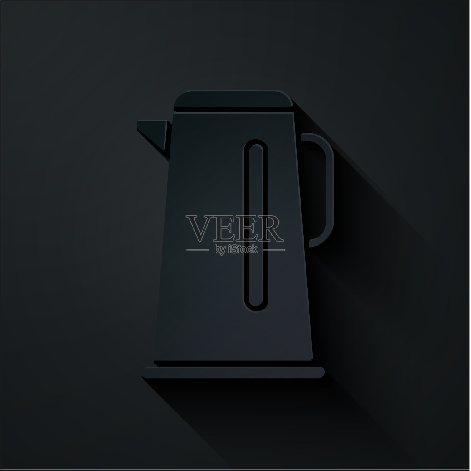 剪纸水壶与手柄图标隔离插画图片素材