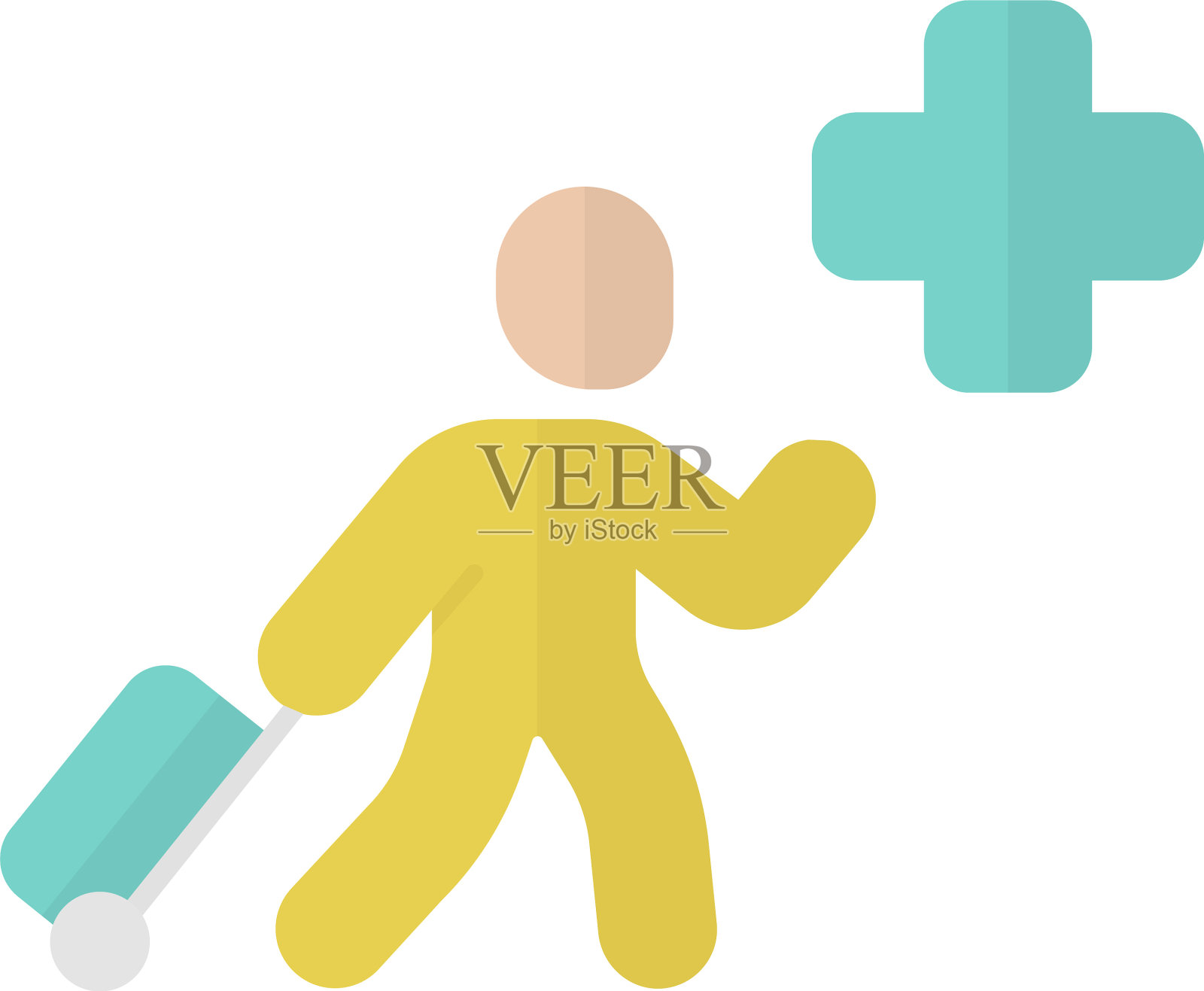 人道主义移民平面设计长影子插画图片素材