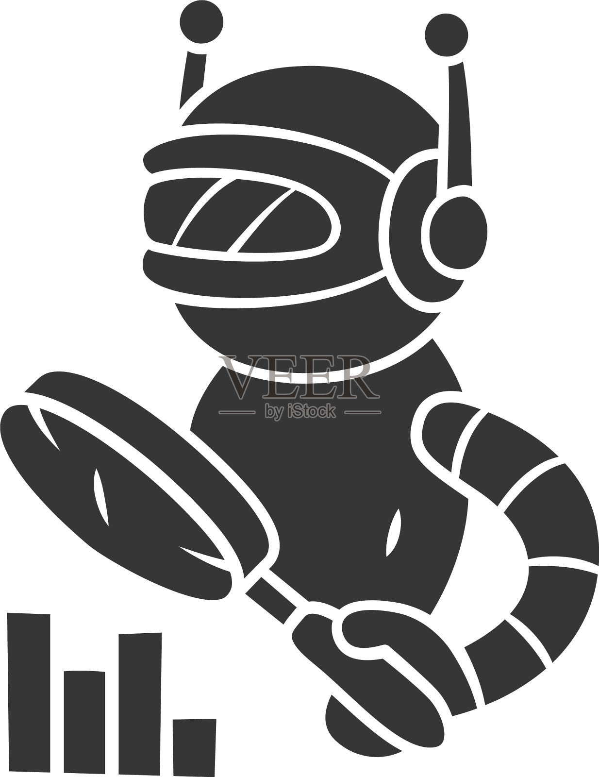 监控机器人字形图标监控网站的正常运行时间设计元素图片