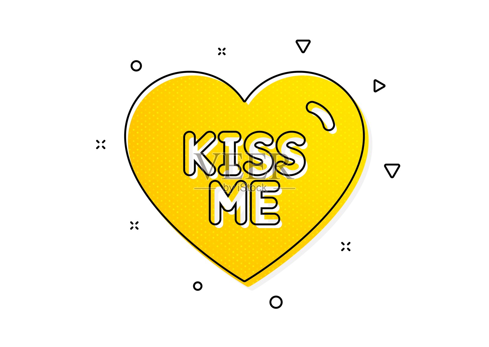 吻我的图标。甜心的迹象。情人节的爱。向量插画图片素材