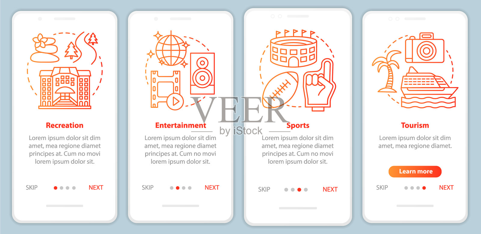 娱乐行业红色上线移动应用插画图片素材