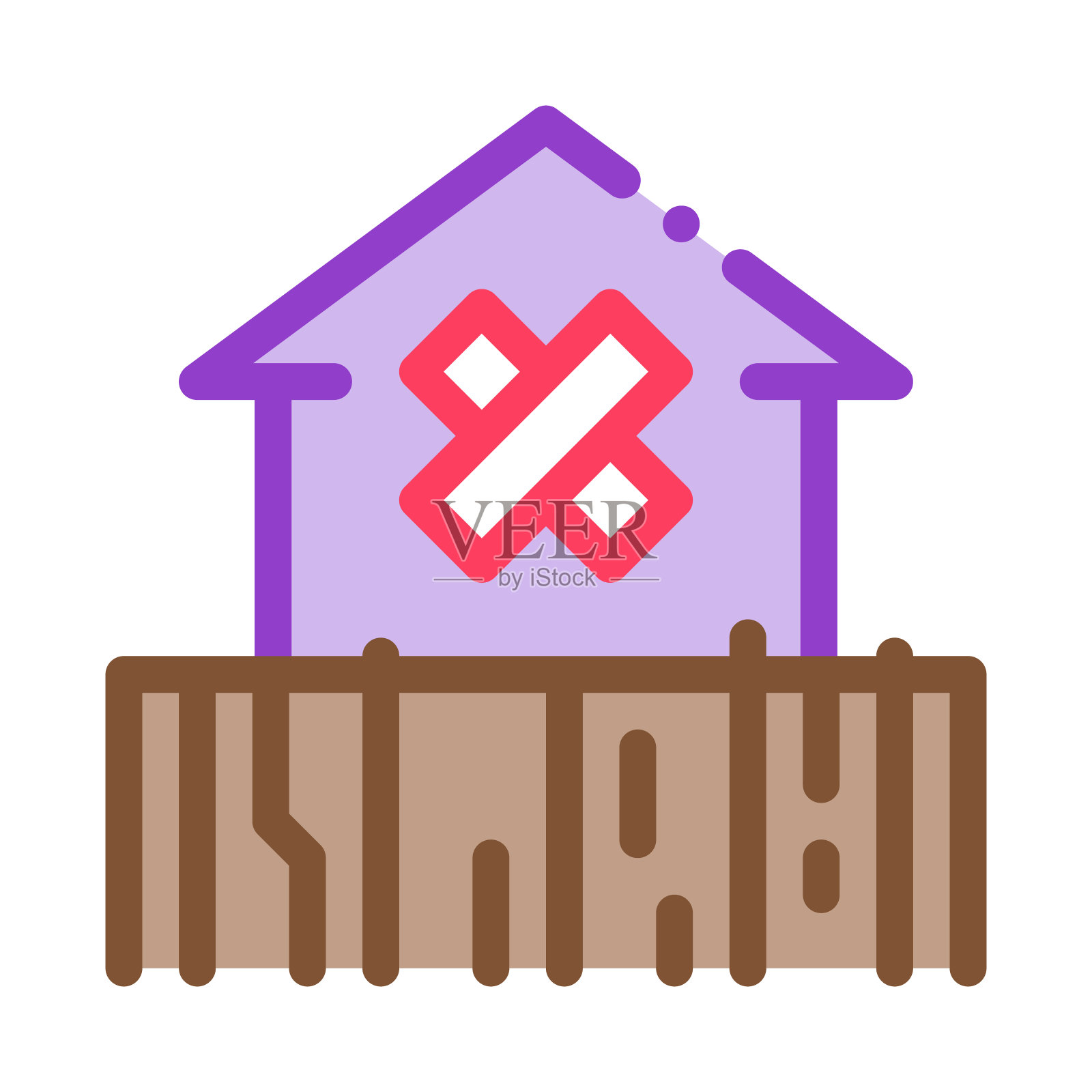 封闭非住宅建筑图标矢量轮廓插图图标素材