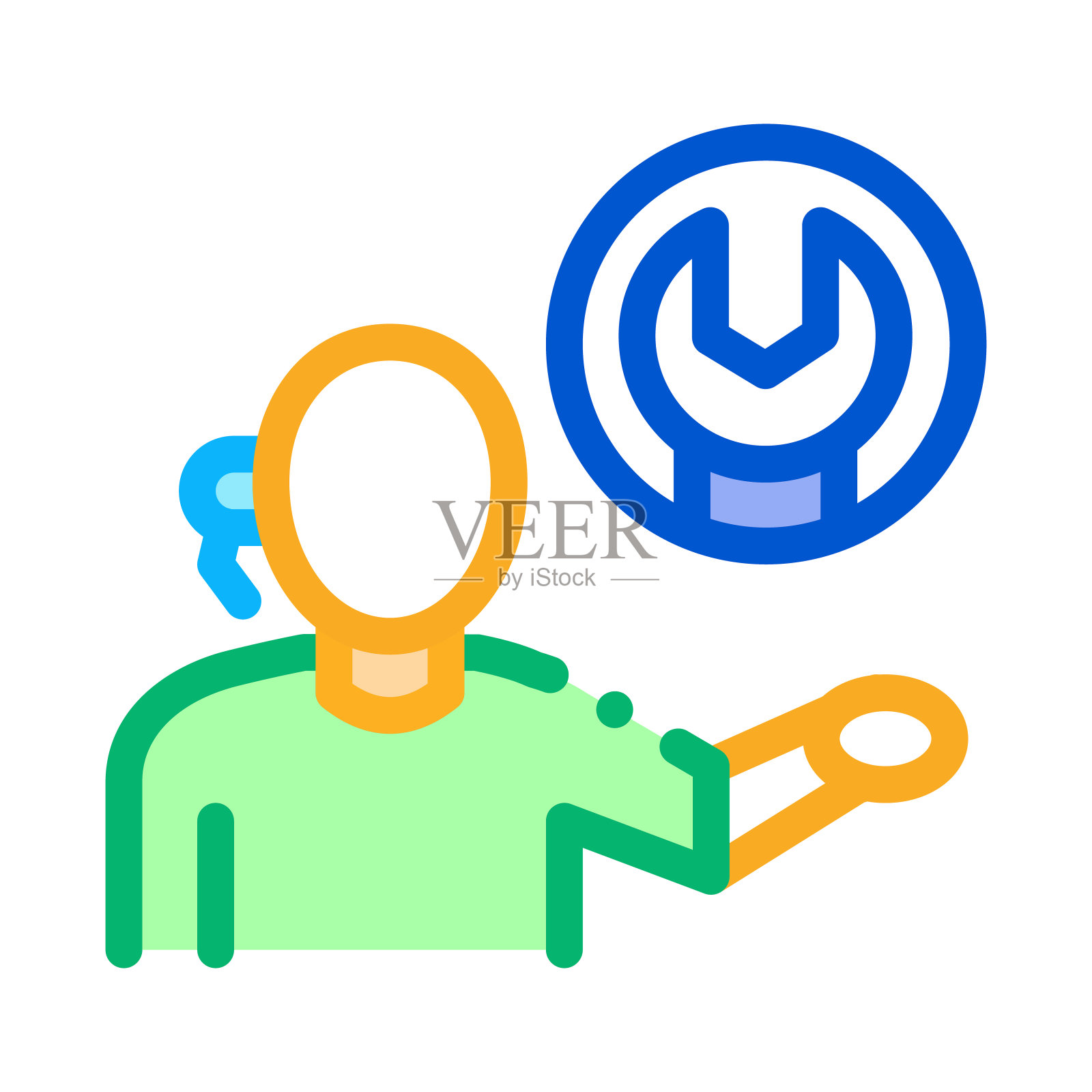 联系帮助设置问题图标矢量大纲插图图标素材