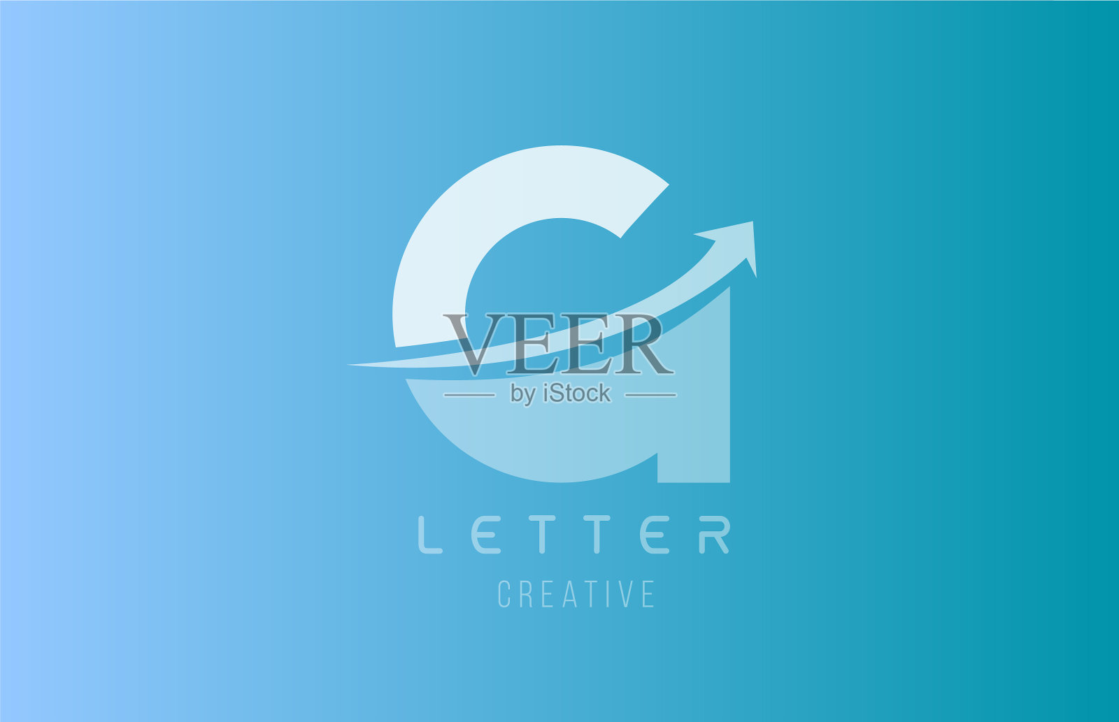 G字母标志用蓝白颜色为插画图片素材