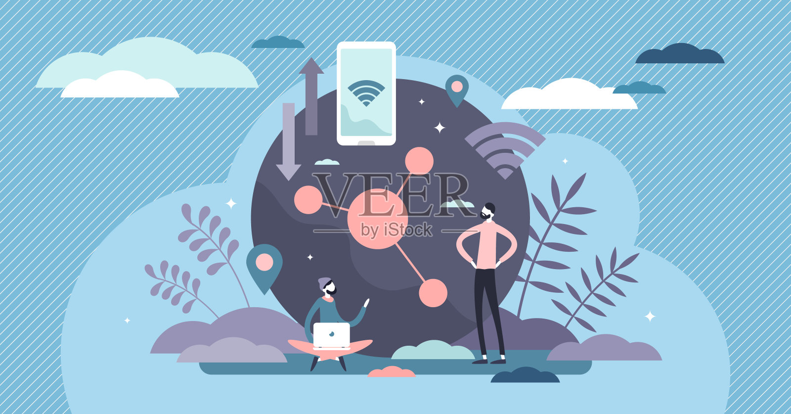 互联网连接概念矢量插图插画图片素材