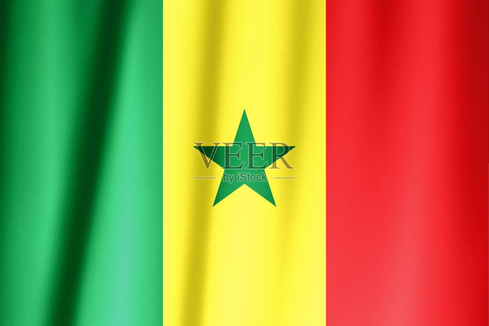 塞内加尔国旗迎风飘扬照片摄影图片