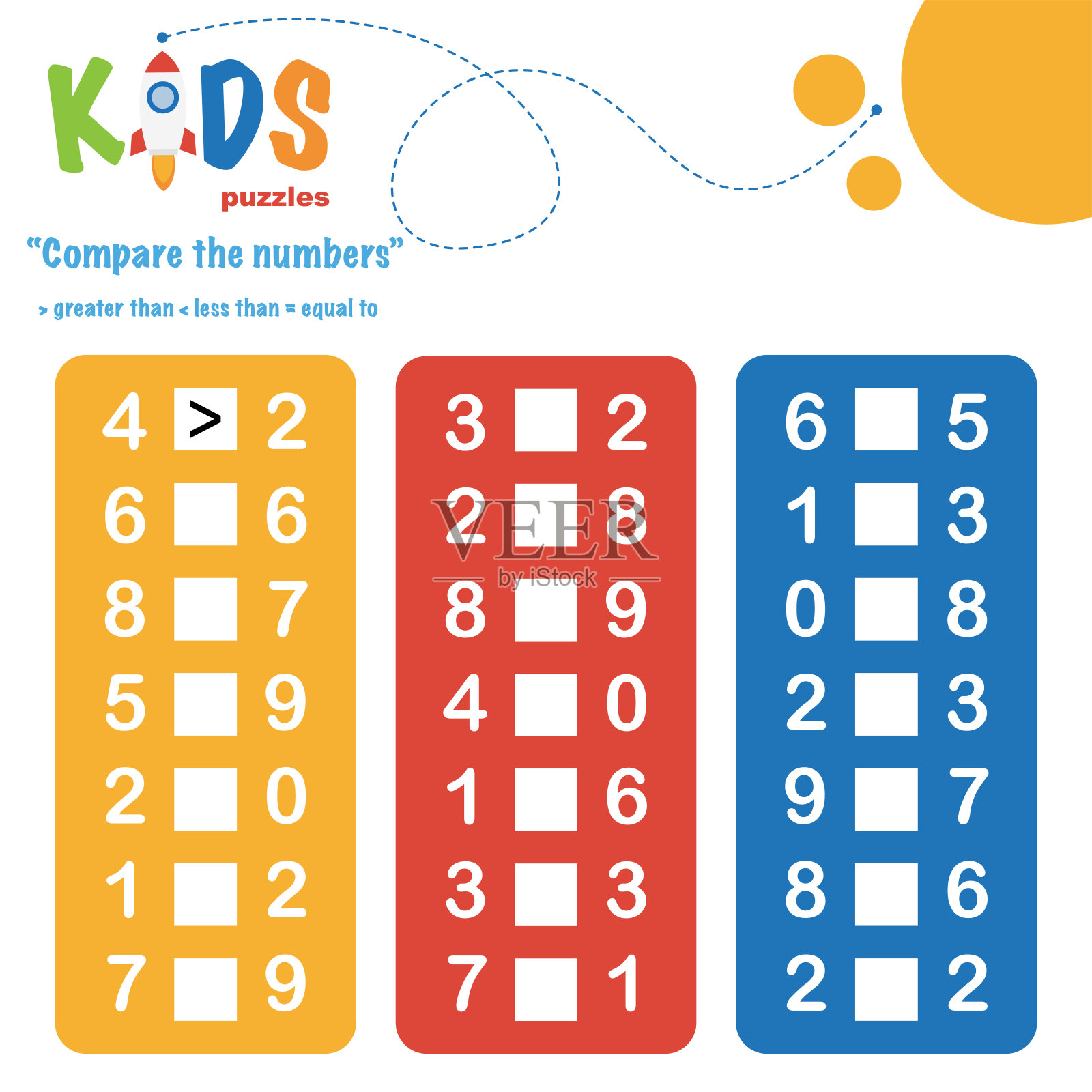 比较数字练习。插画图片素材