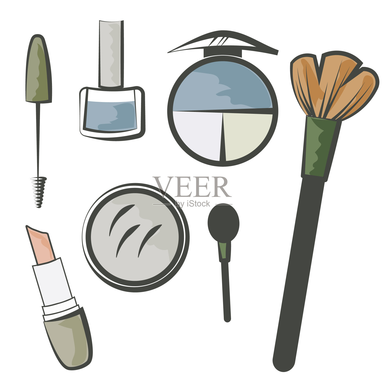 颜色化妆组插画图片素材