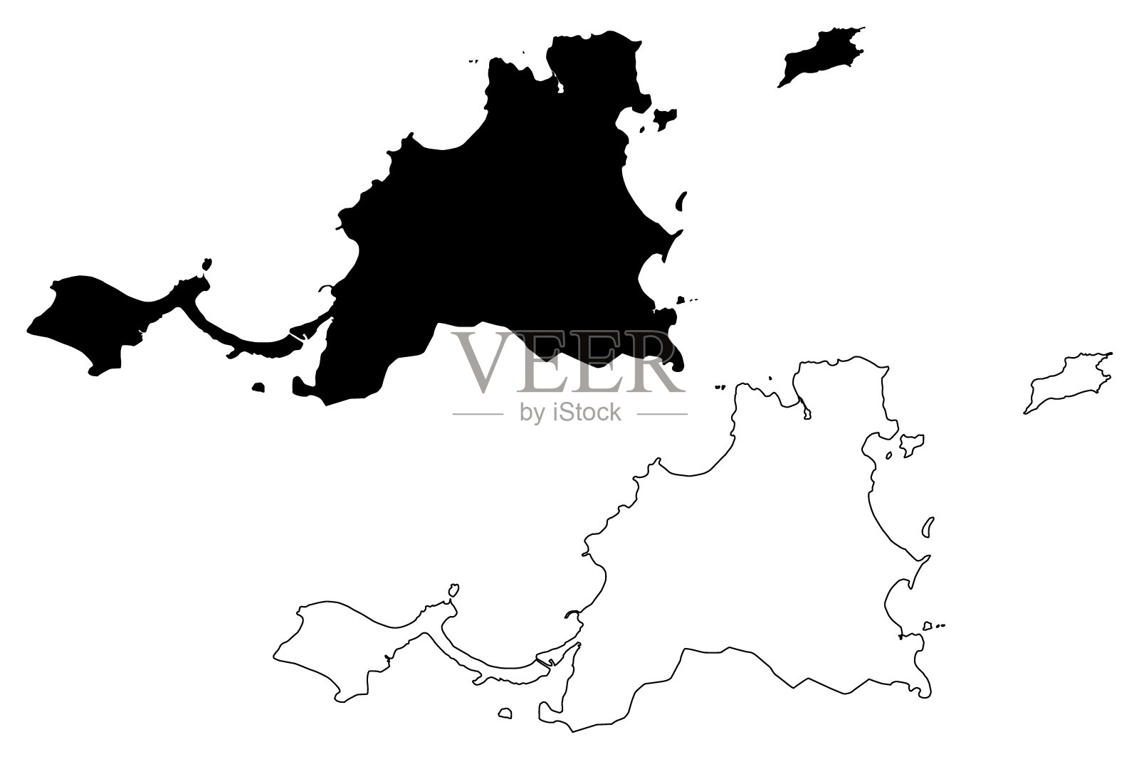 圣马丁岛地图插画图片素材