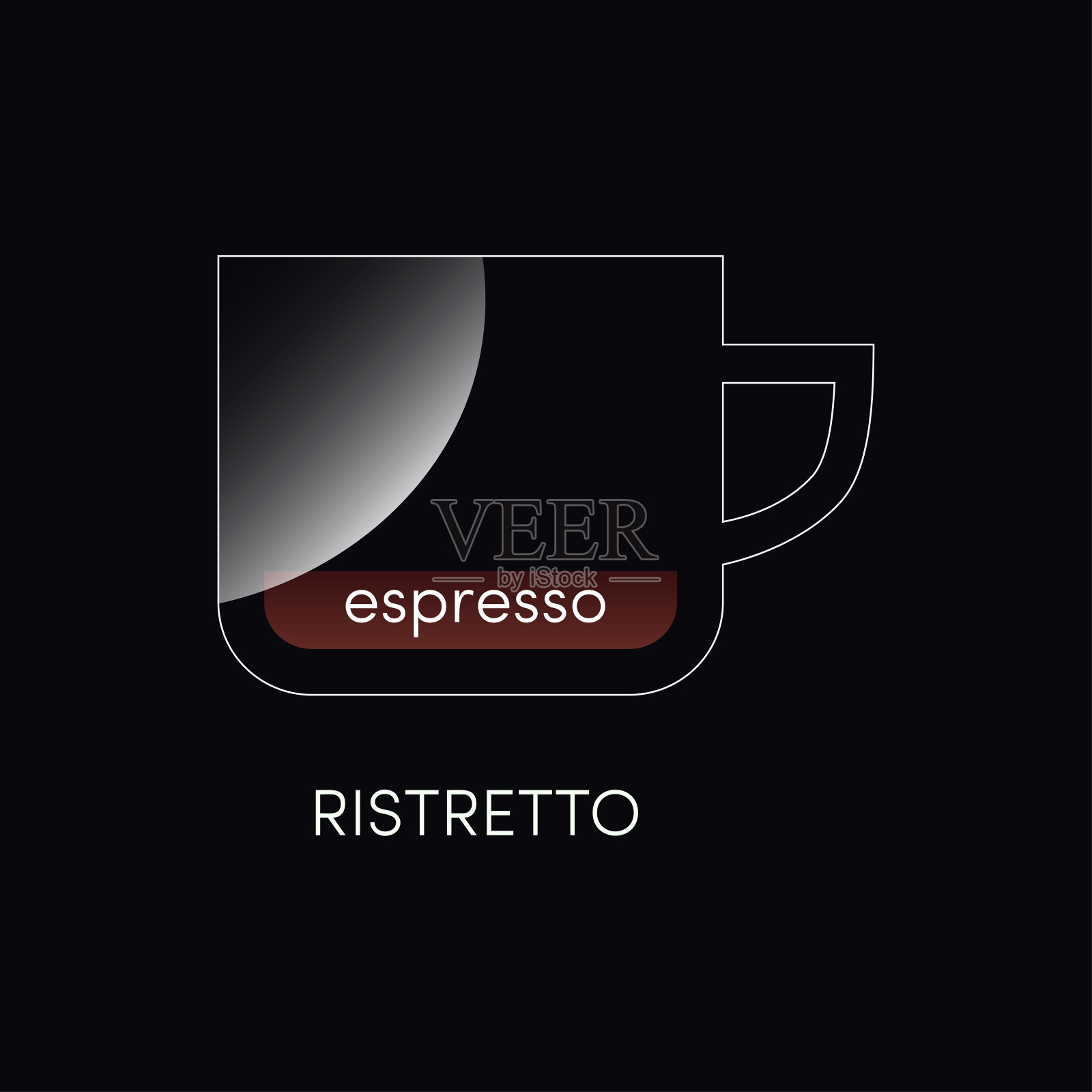 Ristretto咖啡菜单杯概念信息图表。矢量图插画图片素材