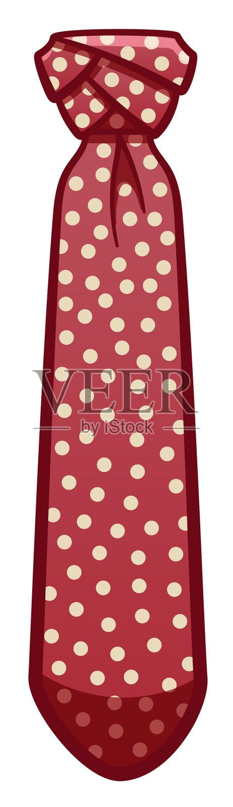 红色领带与米色点图案设计元素图片