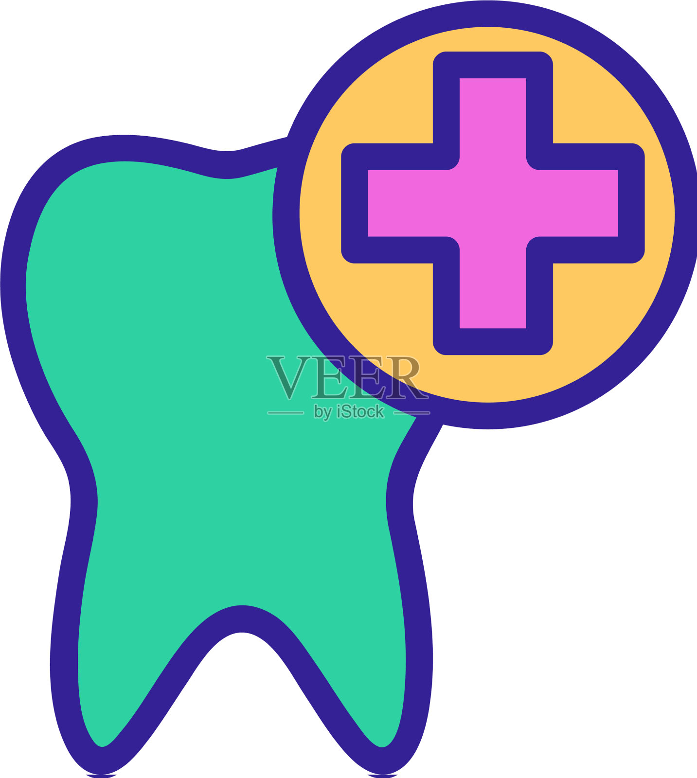 治疗牙齿图标隔离设计元素图片