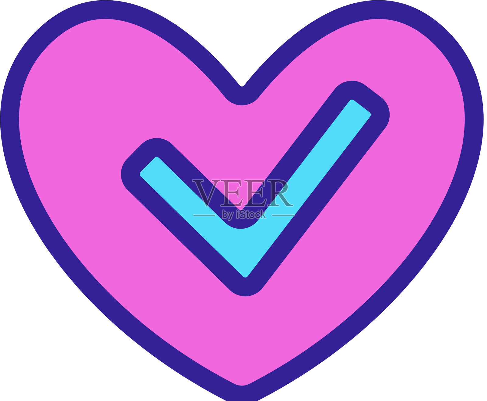 认可的图标孤立轮廓符号设计元素图片