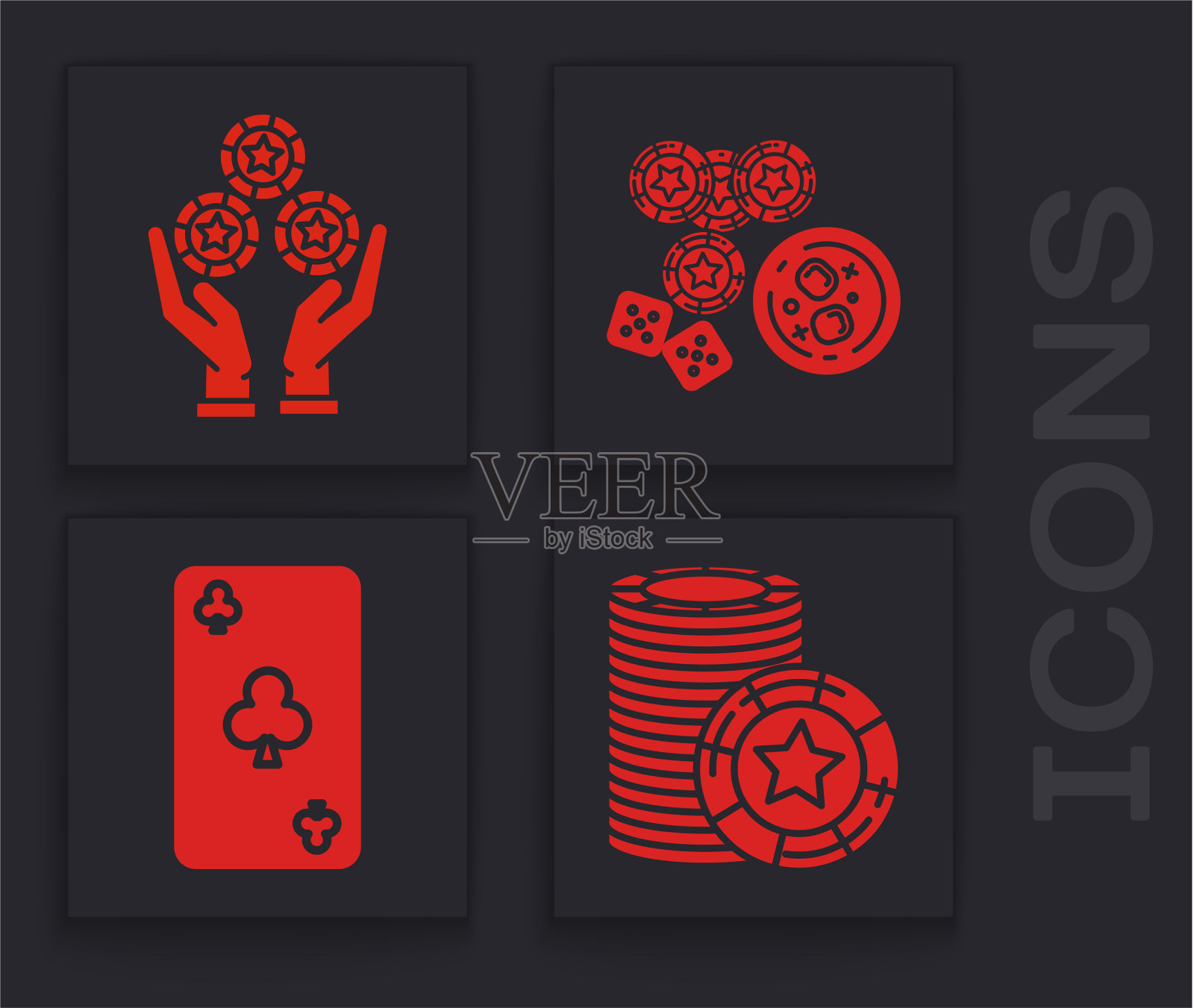 设置赌场筹码手持赌场筹码图标素材