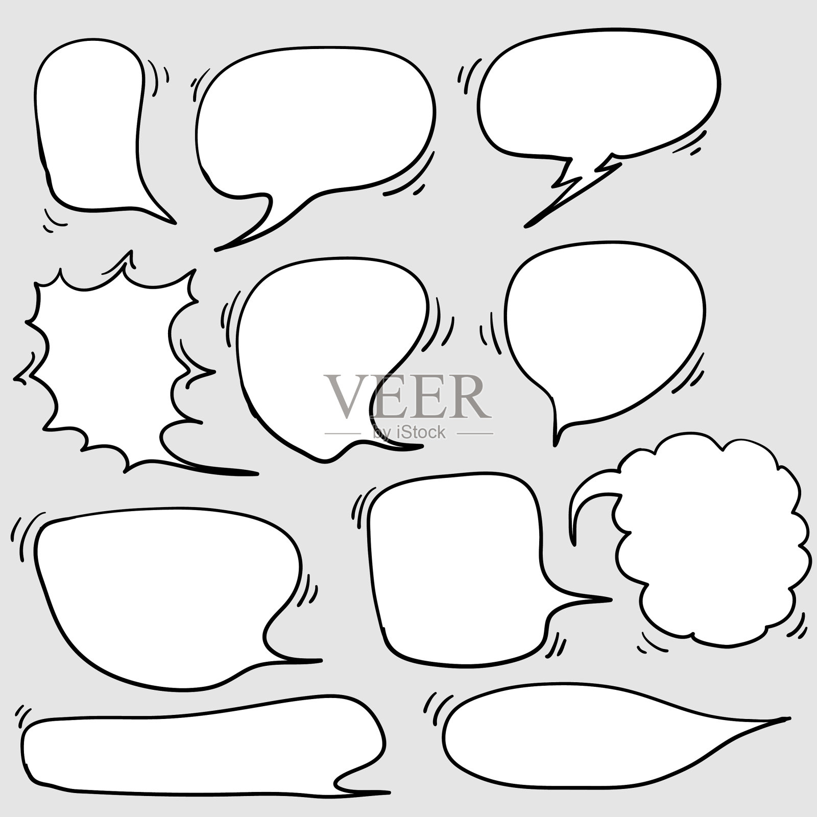 收集手绘集语音气泡用图标素材