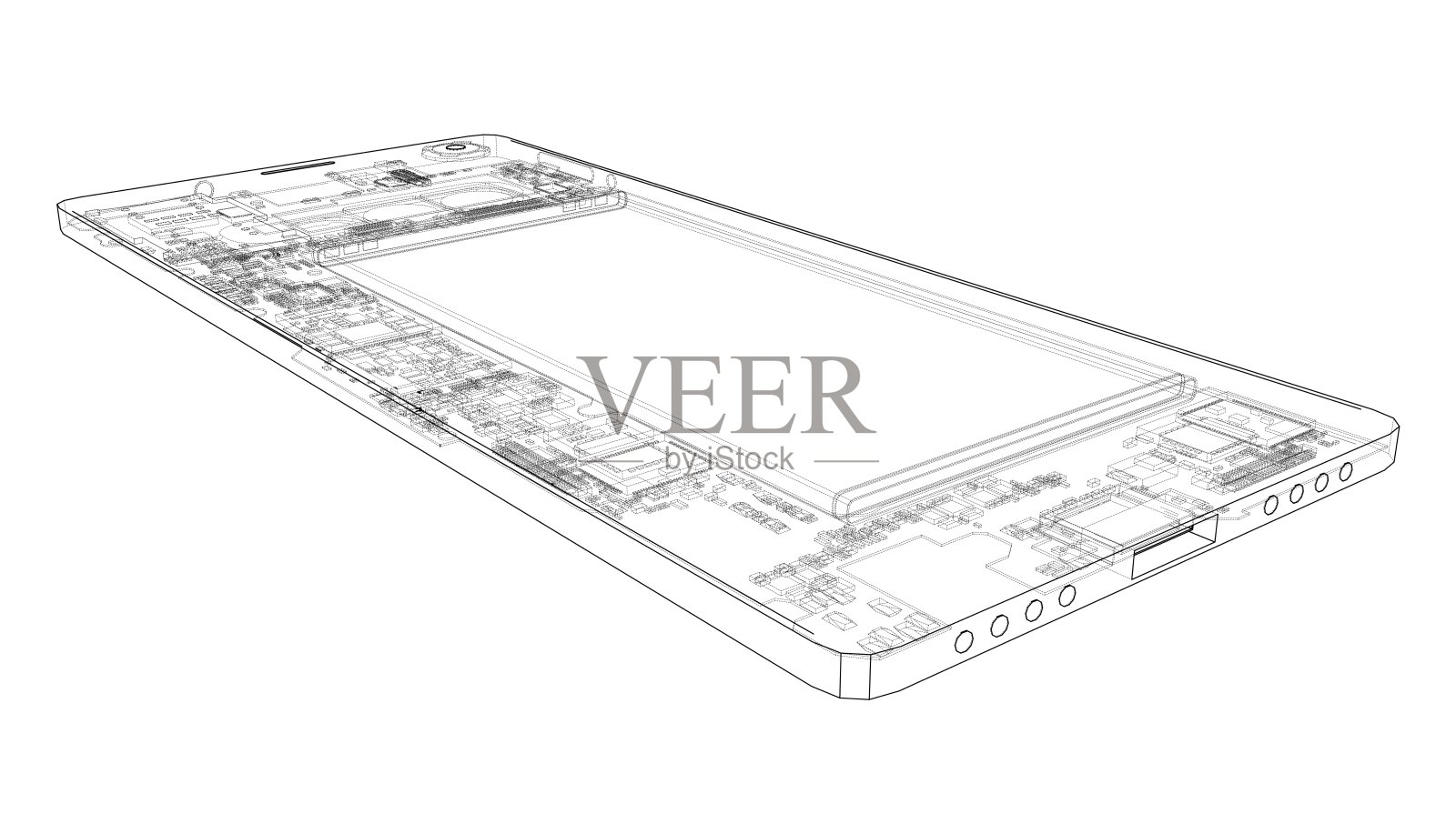 智能手机概念轮廓。向量插画图片素材