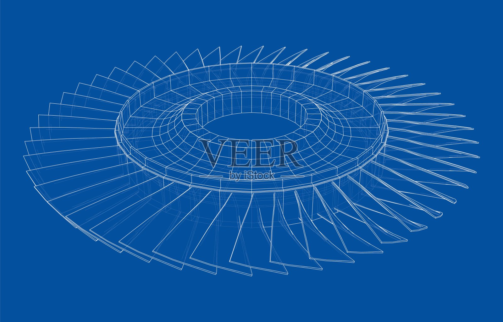 涡轮概念大纲。向量插画图片素材