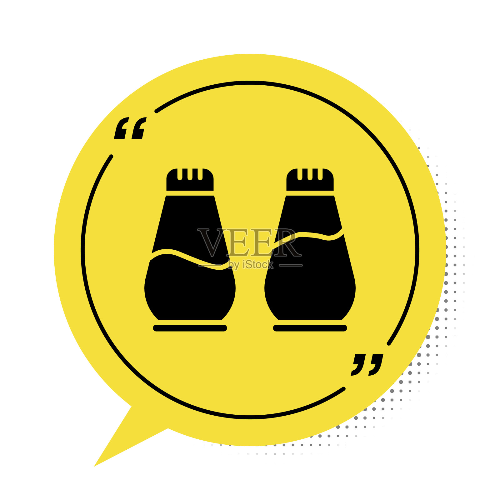 黑色的盐和胡椒图标孤立在白色插画图片素材