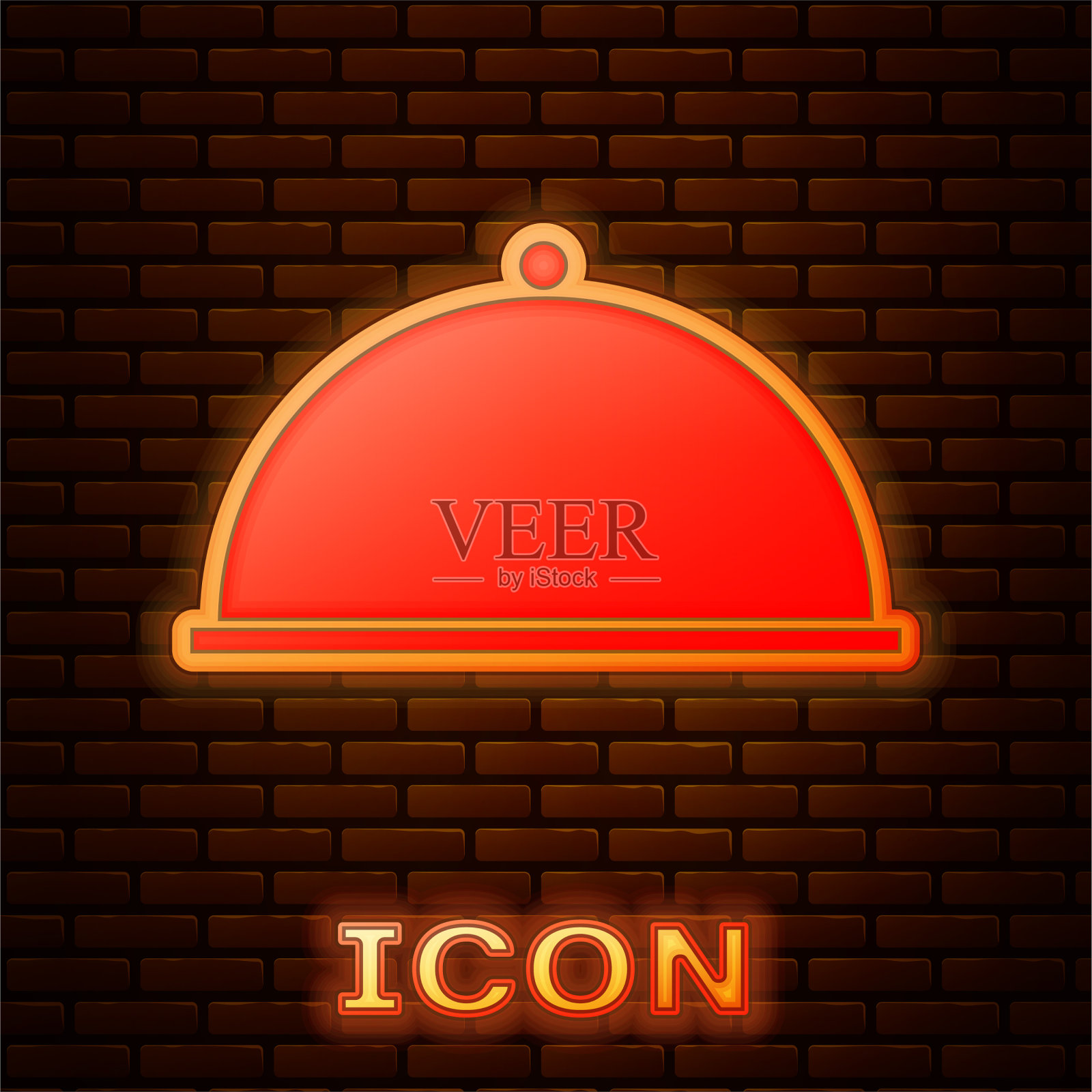 发光的霓虹灯覆盖着一个托盘食物图标图标素材