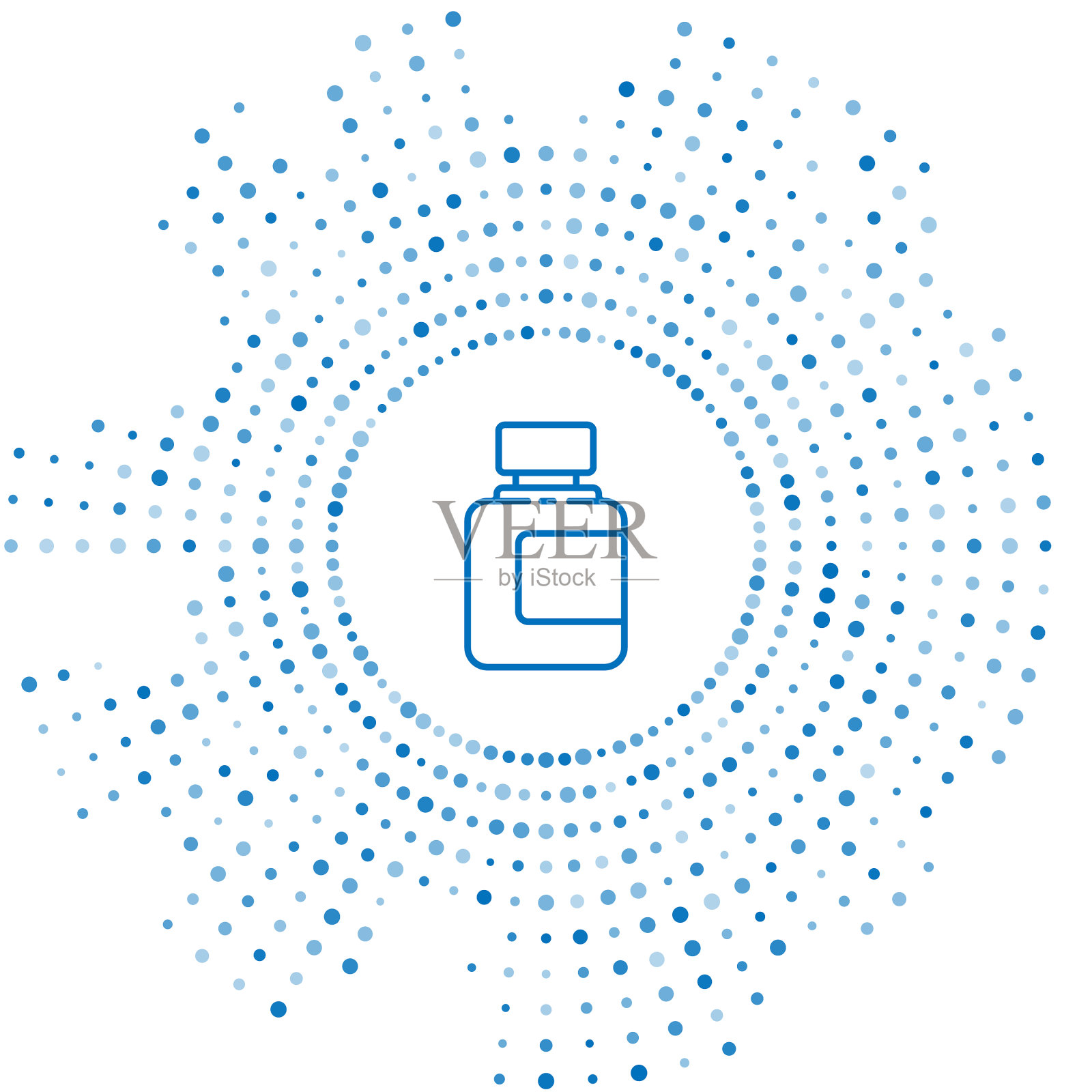 蓝线酱瓶图标孤立在白色插画图片素材