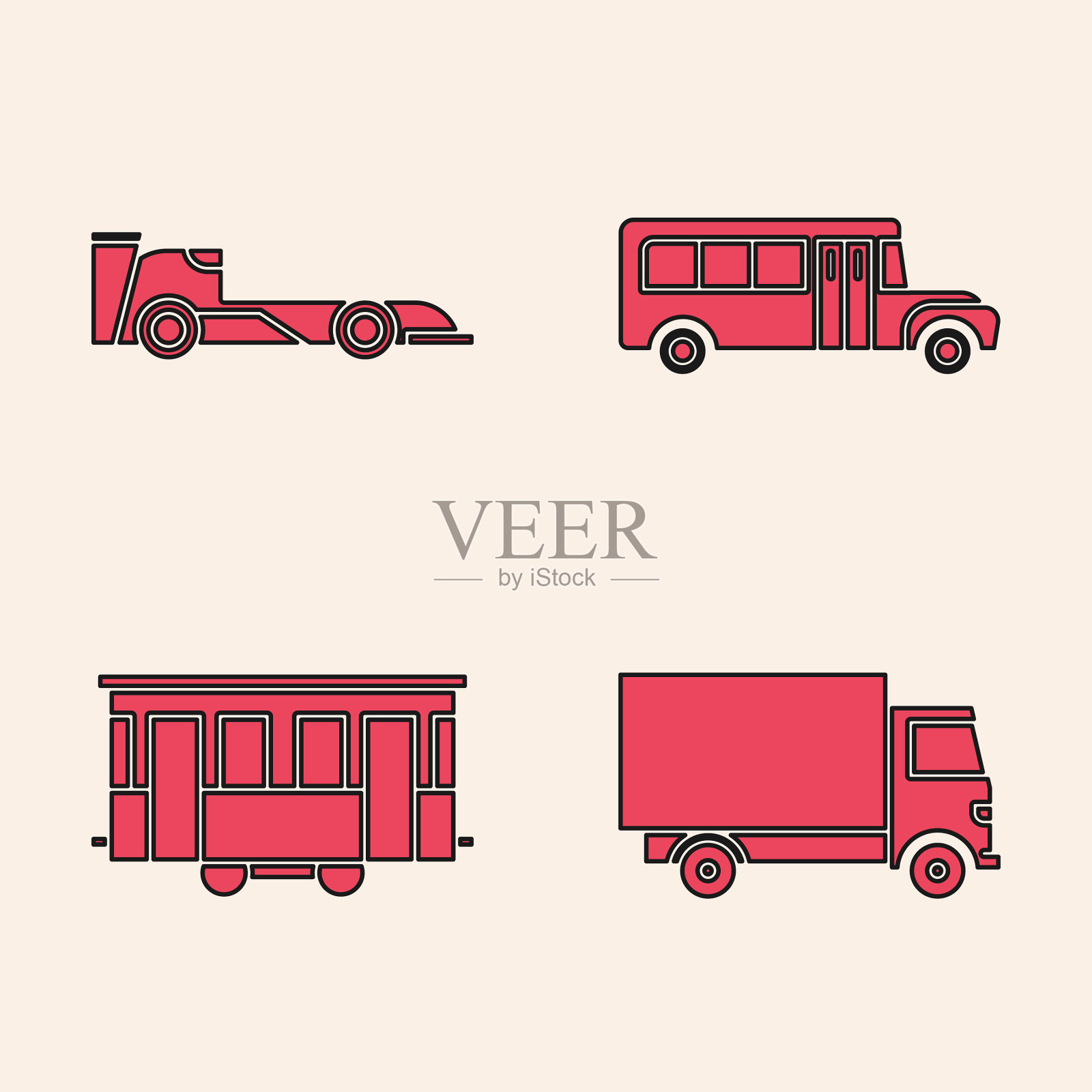 集配送货车车辆方程式赛车图标素材