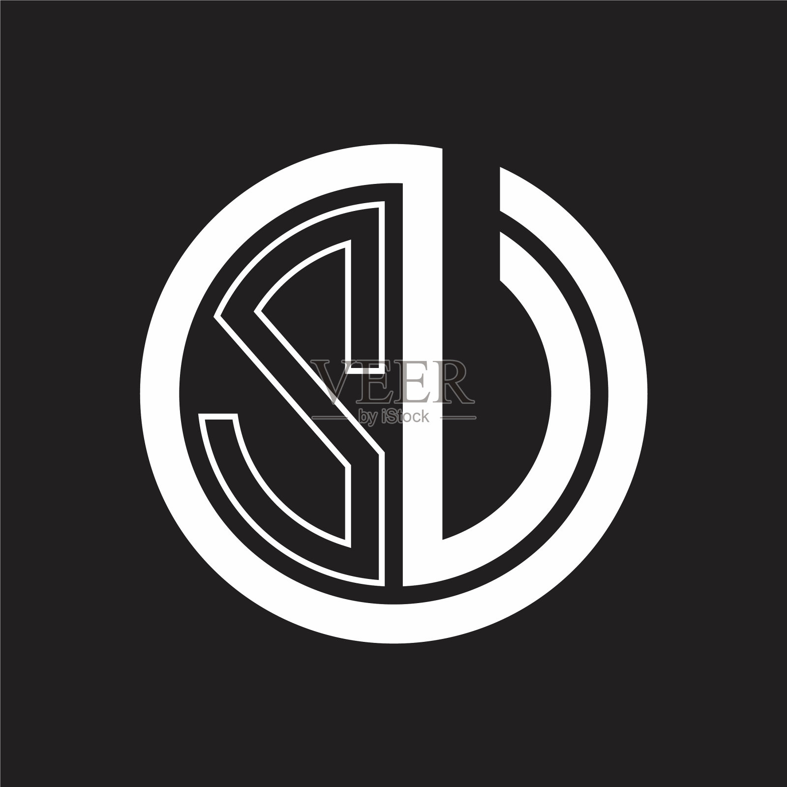 苏标志用圆圆负空间设计插画图片素材