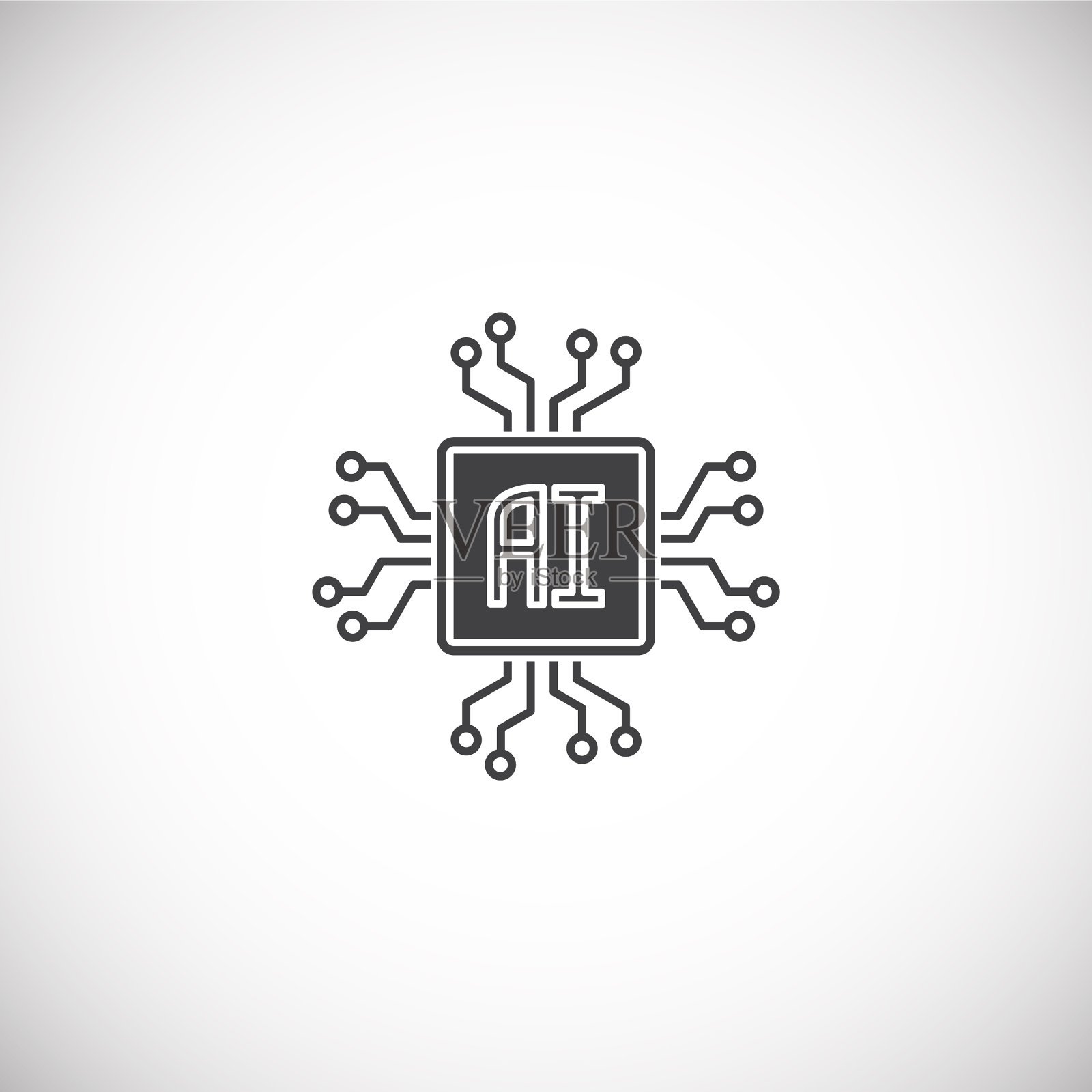 Ai相关图标的背景图形和web插画图片素材