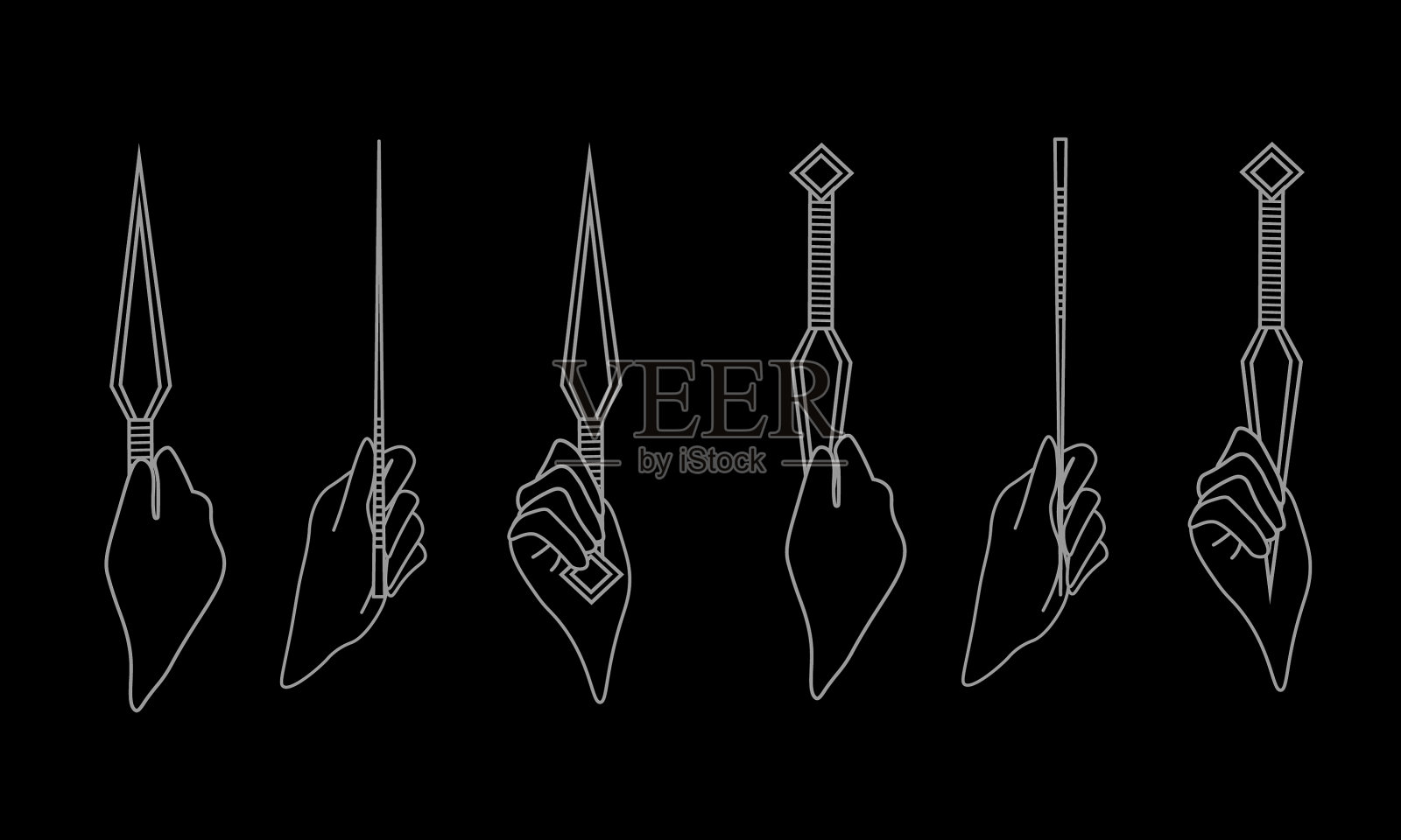 正确握扔刀捏握和插画图片素材