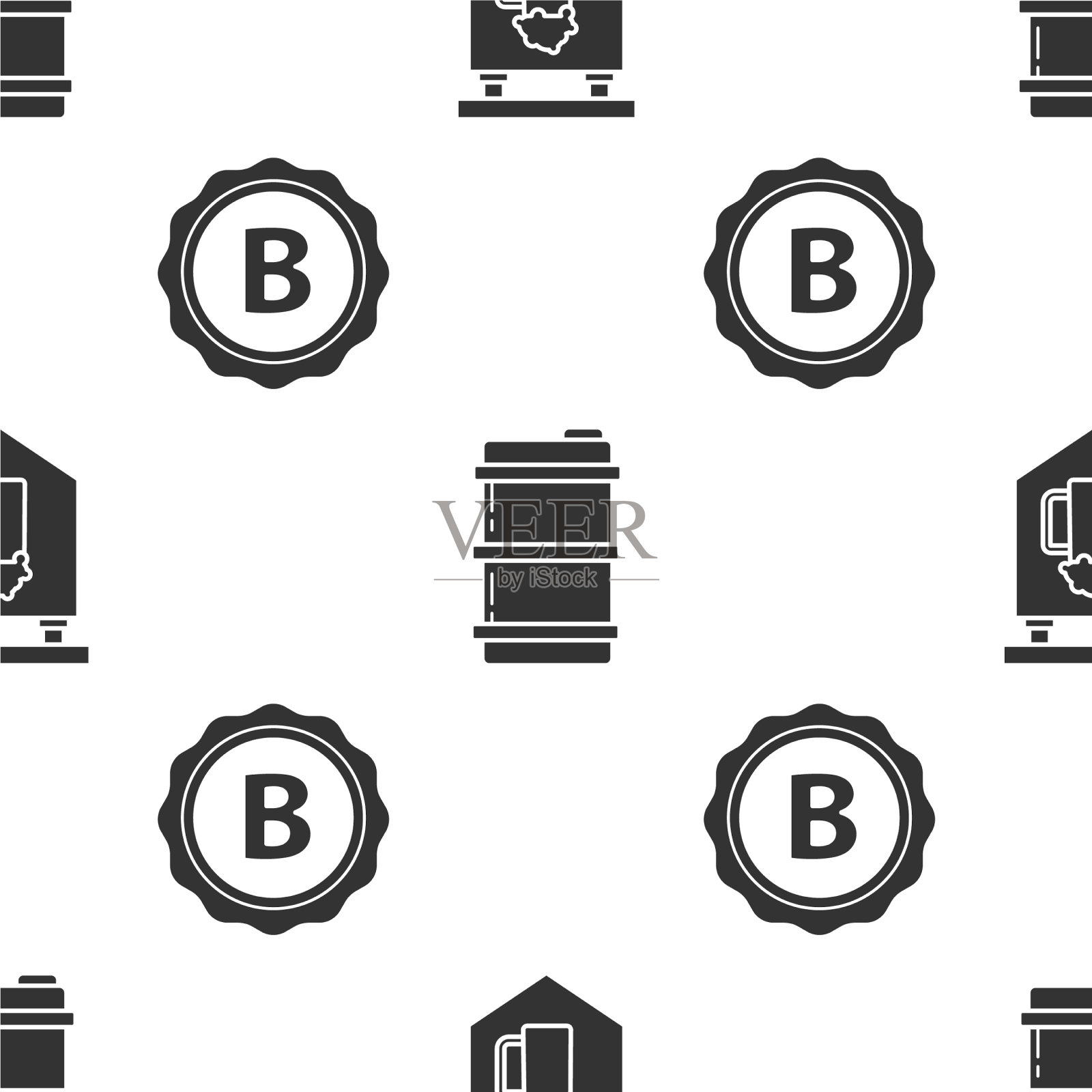 设置街道招牌与玻璃啤酒金属图标素材