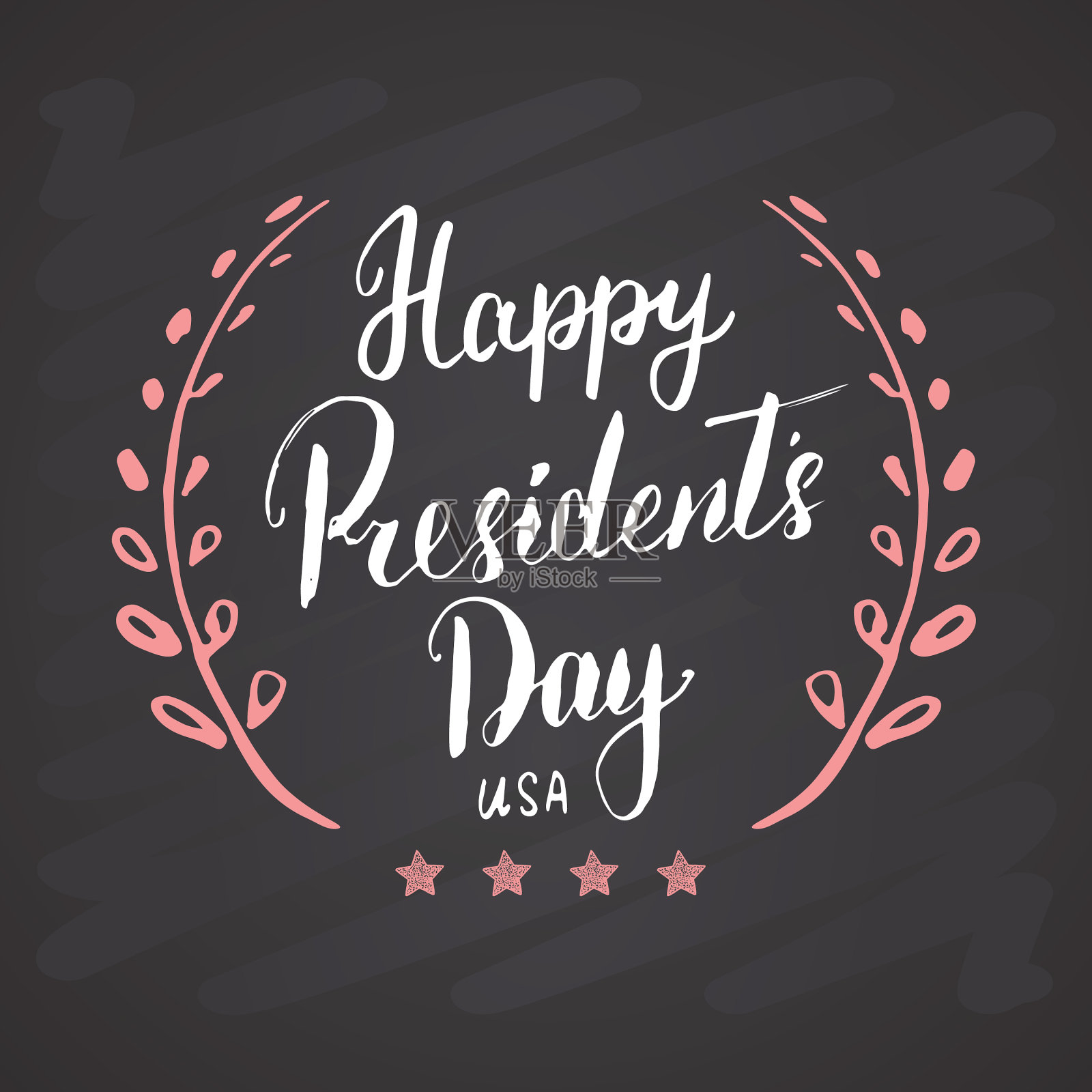 总统日快乐,老式美国贺卡插画图片素材