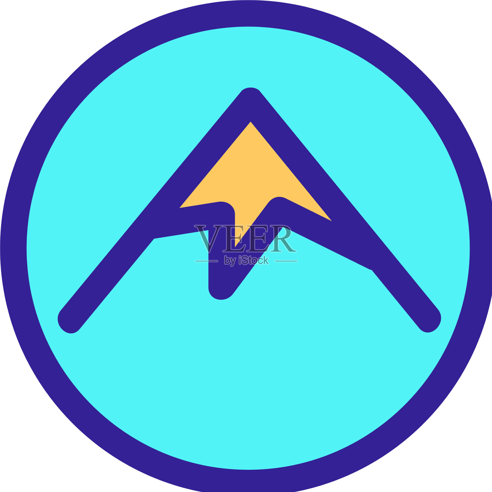 山图标孤立轮廓符号图标素材