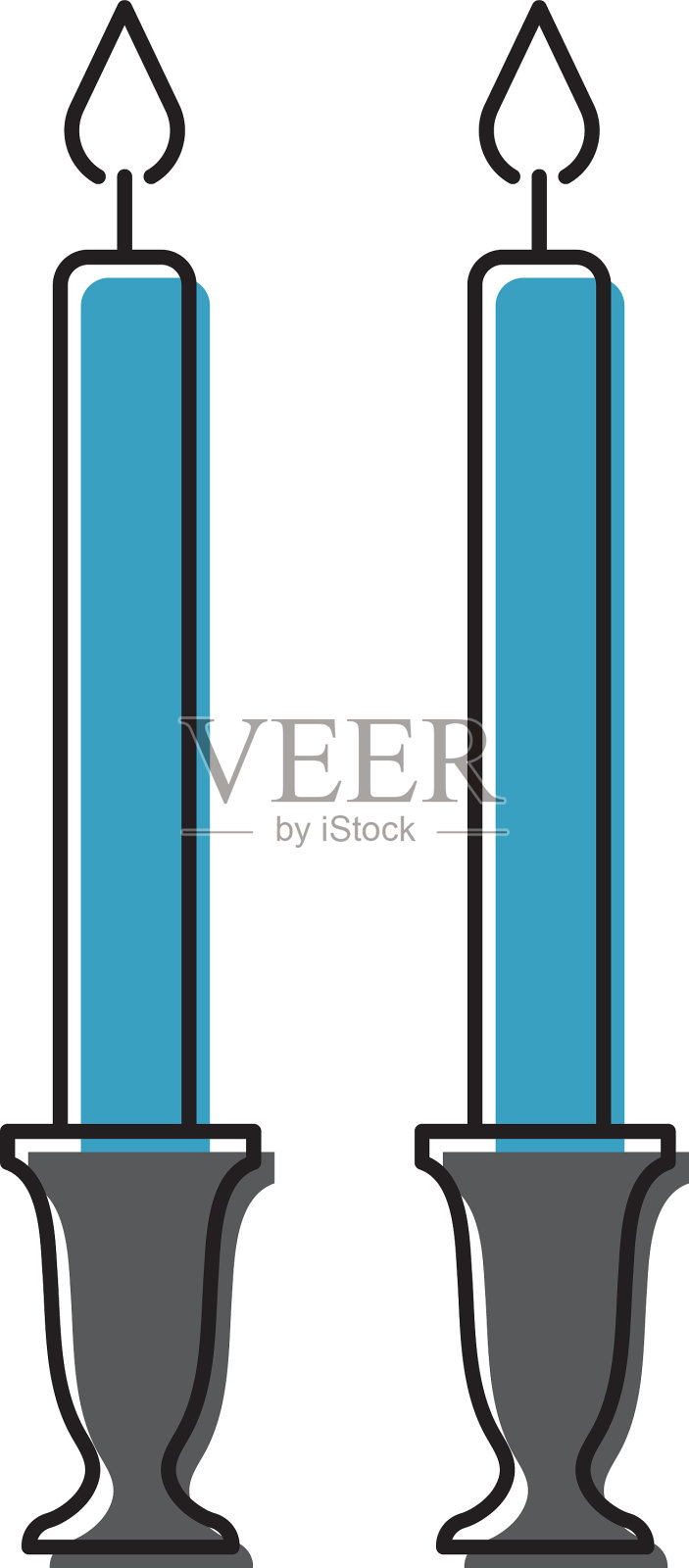安息日蜡烛的图标象征孤立在白色插画图片素材