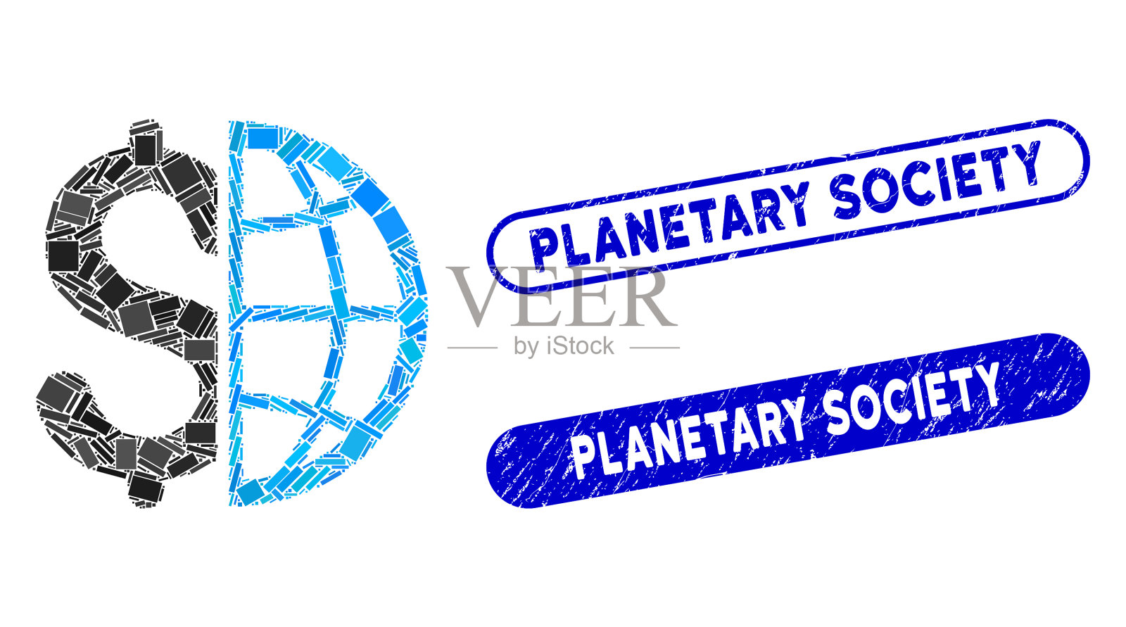 矩形马赛克全球业务与纹理插画图片素材