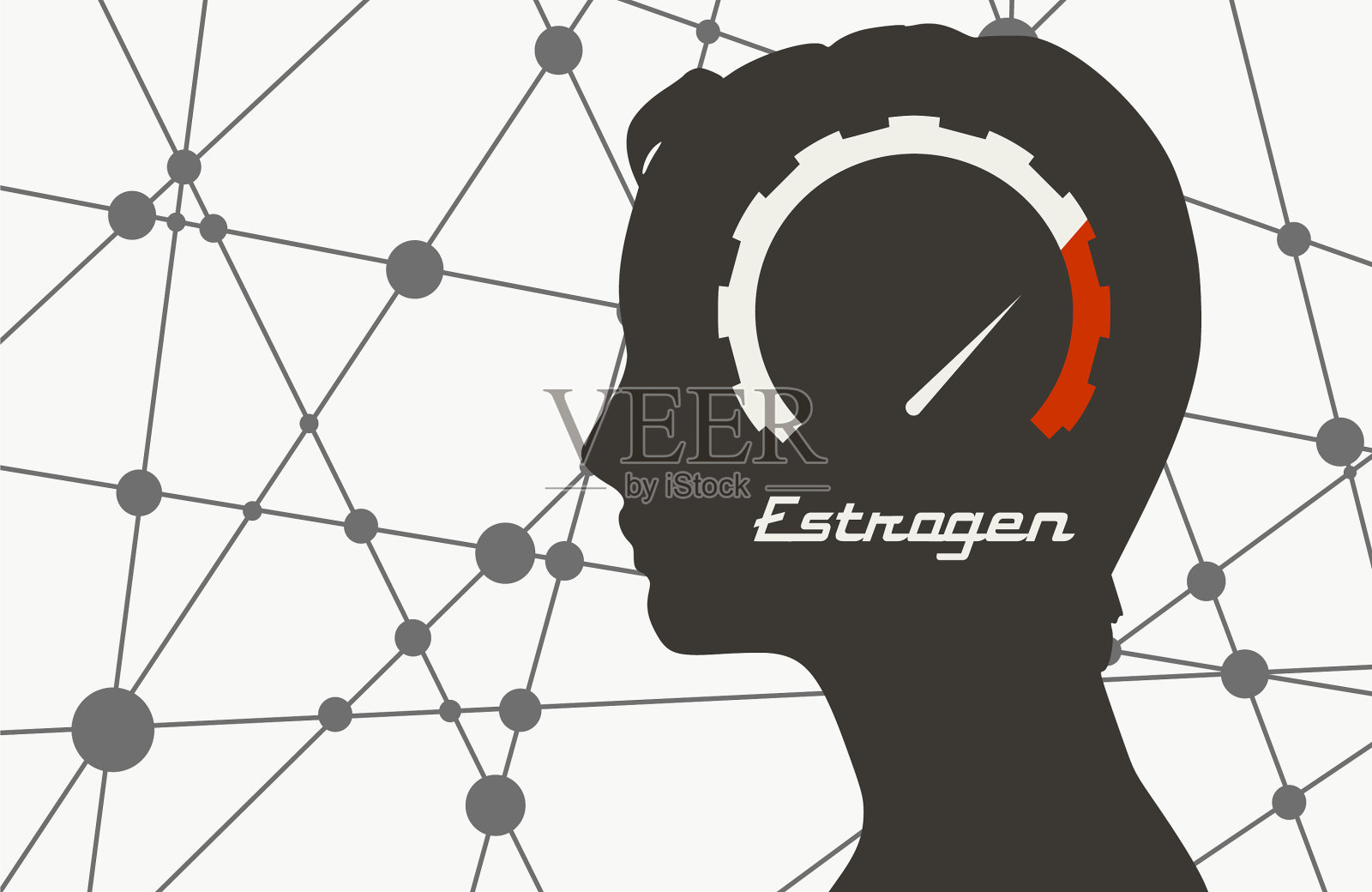 剪影一个女人的头插画图片素材