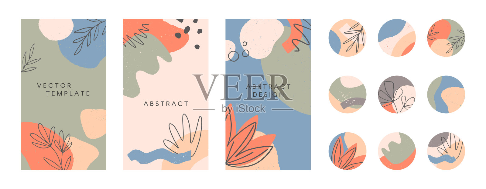 可编辑的insta故事模板包插画图片素材