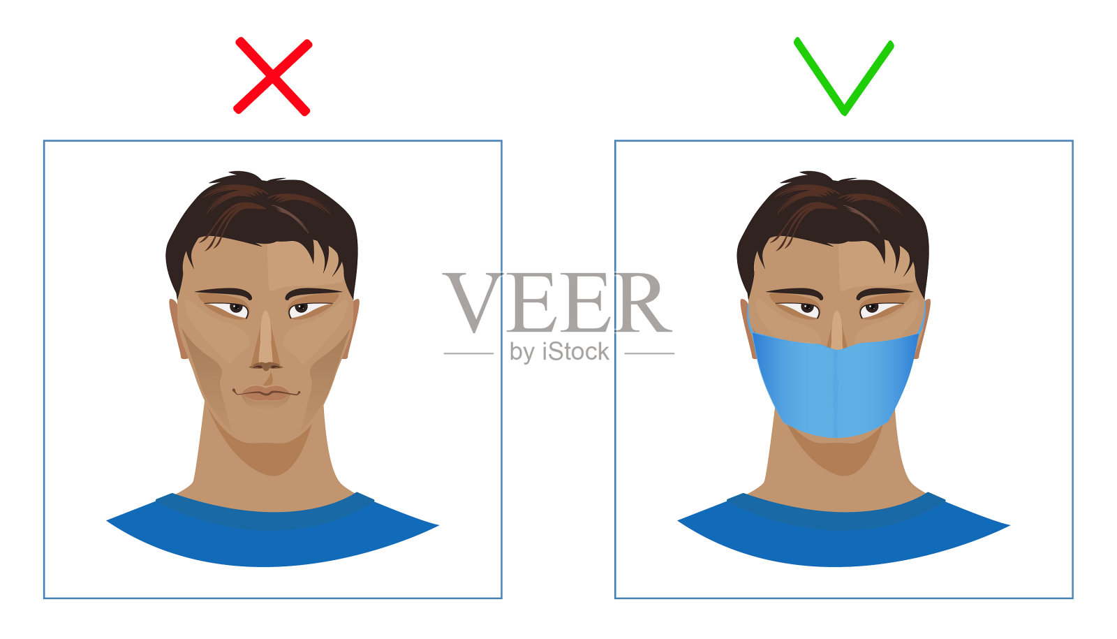 一个戴着防护面具的人插画图片素材