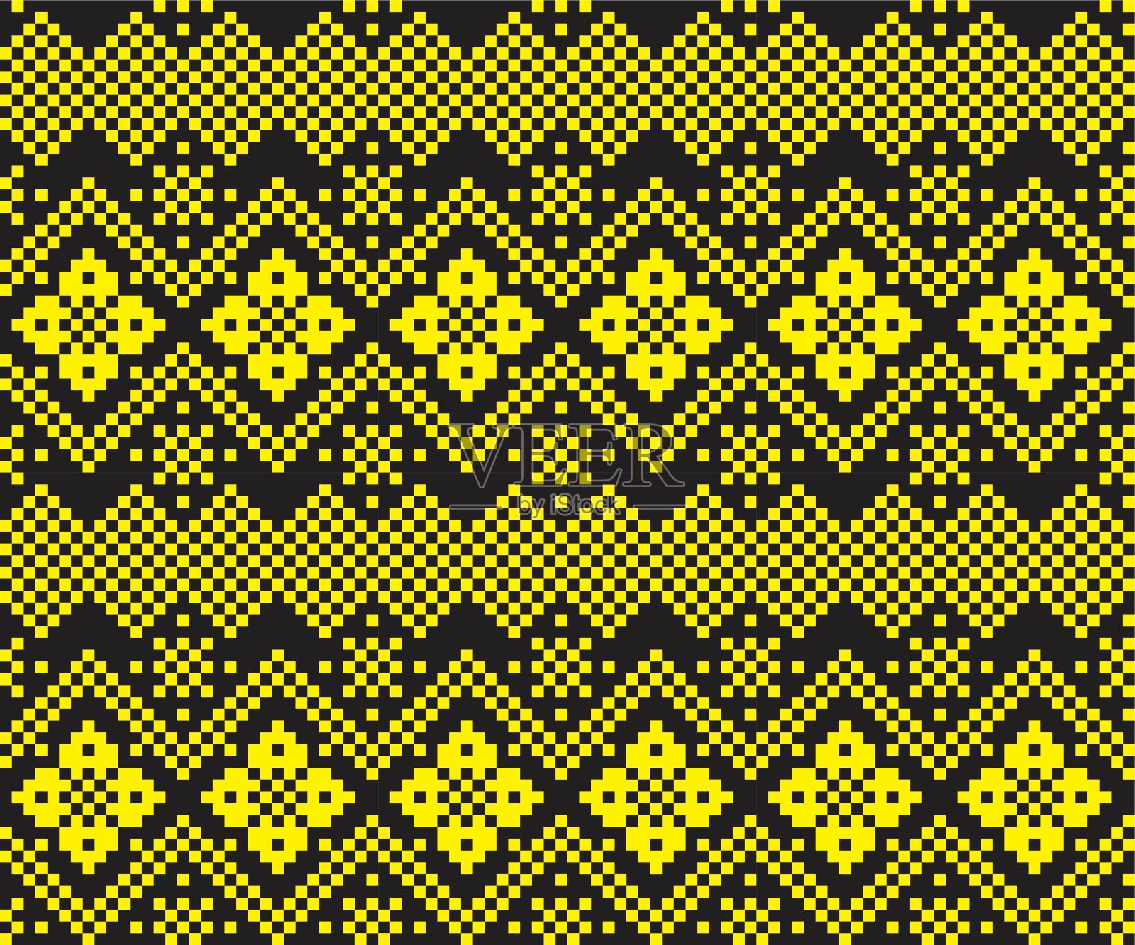 黄色圣诞集市岛无缝图案背景插画图片素材