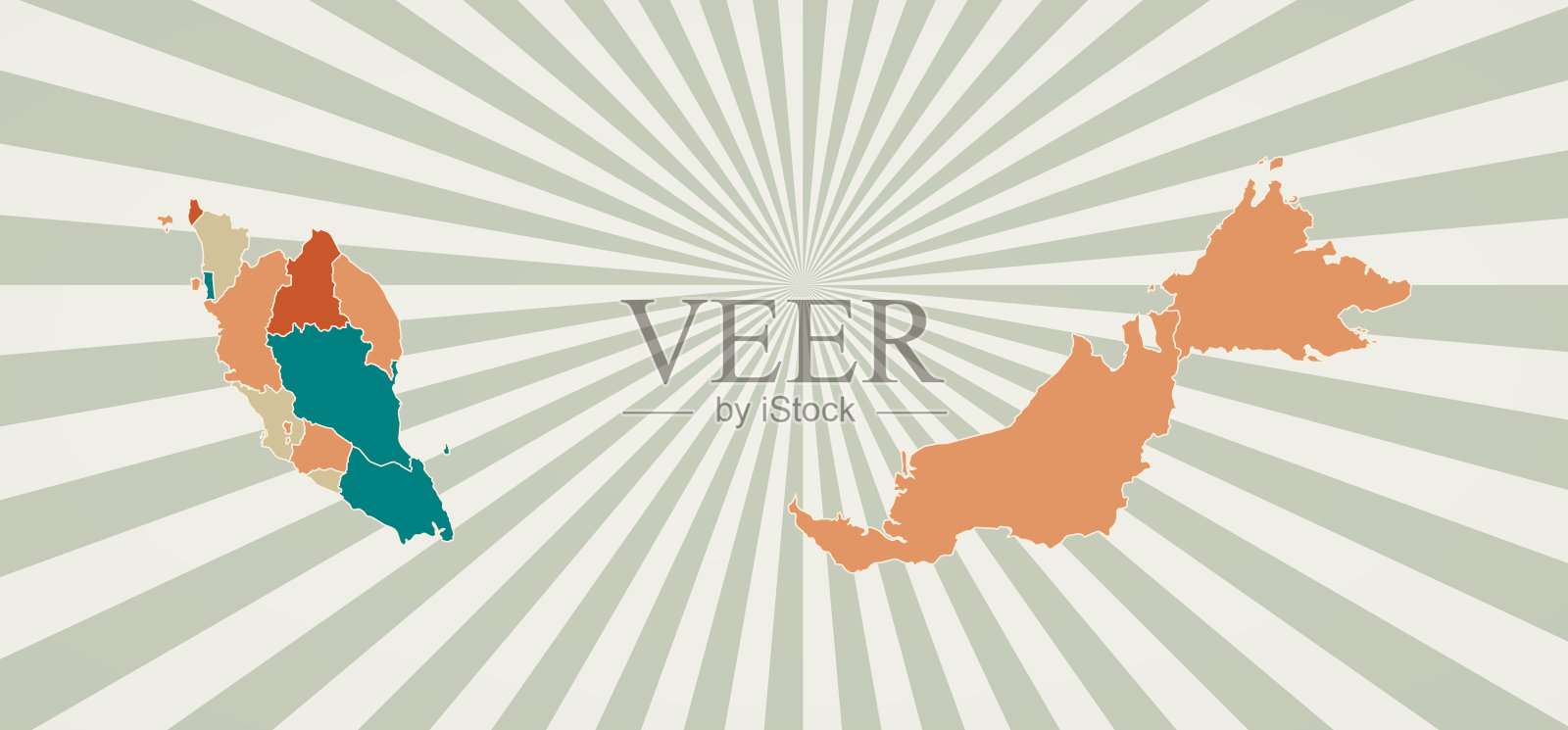 马来西亚的地图。插画图片素材