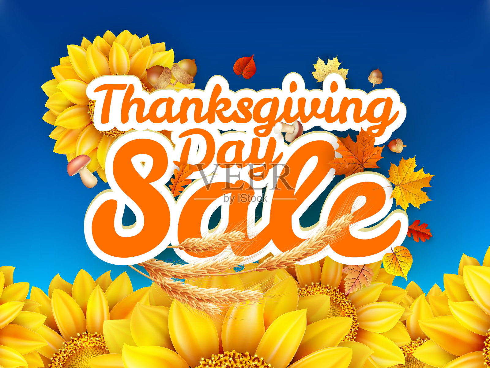 感恩节出售。每股收益10设计模板素材