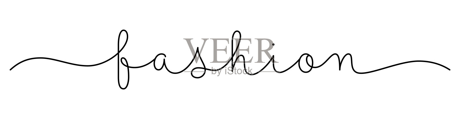 时尚黑色单线书法横幅设计元素图片