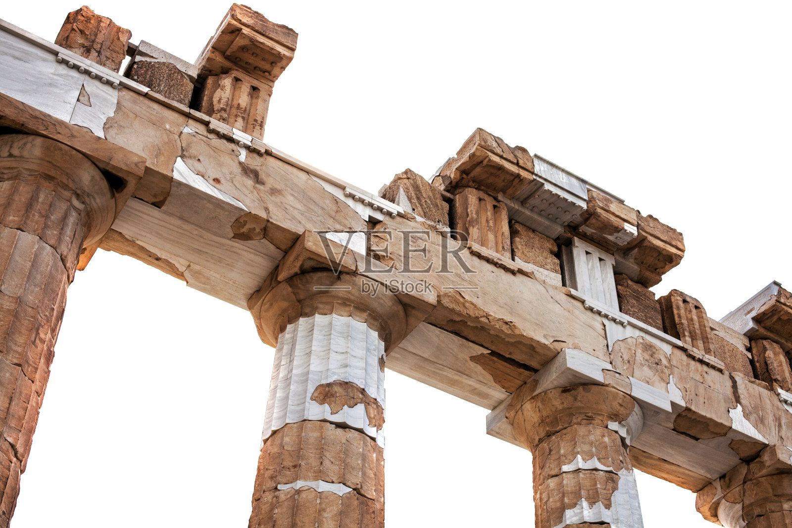 古希腊古庙柱细节照片摄影图片