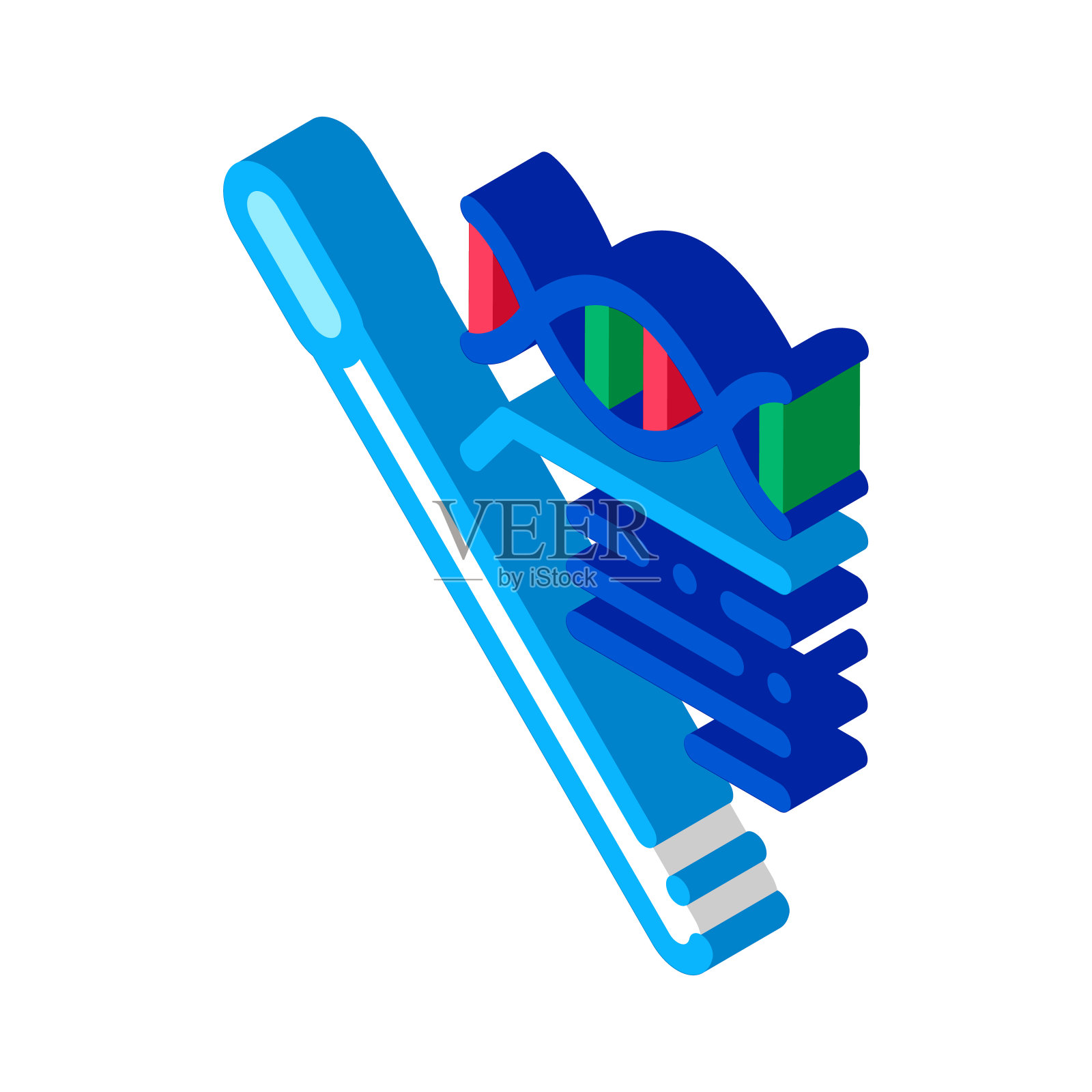 棉签Dna分子等距图标矢量插图插画图片素材