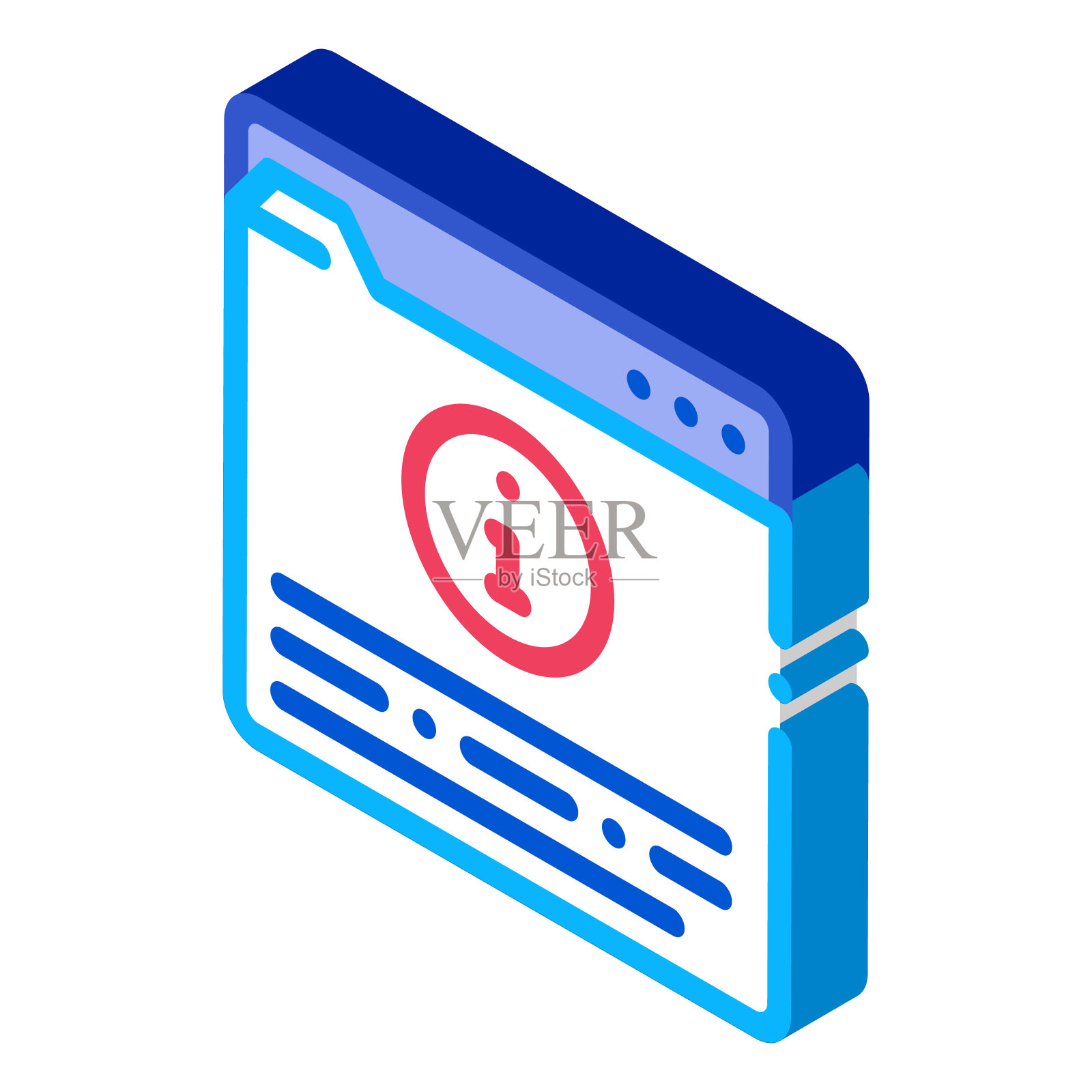 信息文件夹等角图标矢量插图插画图片素材