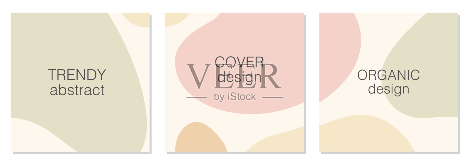 美丽的女性社交媒体张贴模板与最小抽象有机形状构成在时尚的当代拼贴风格插画图片素材