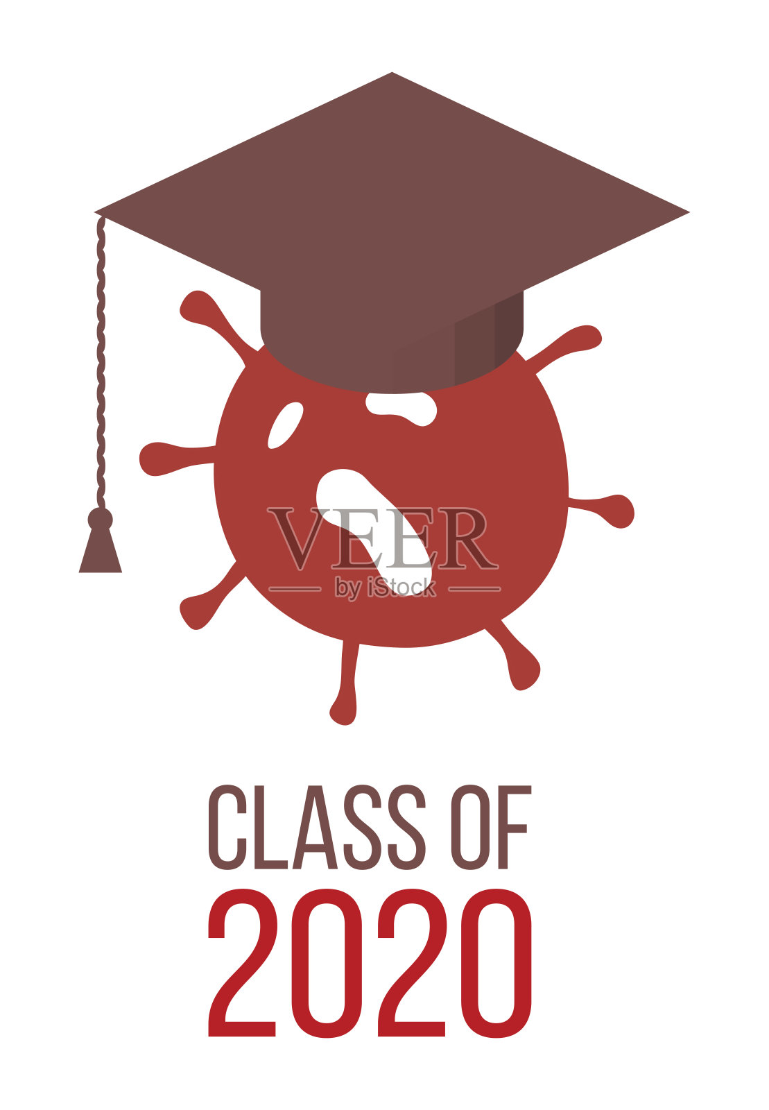 2020年毕业班,带毕业帽插画图片素材