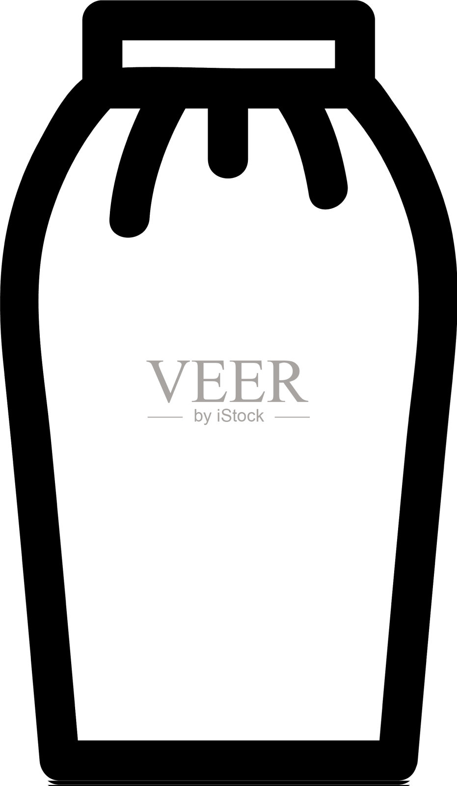 裙子图标孤立轮廓符号设计元素图片