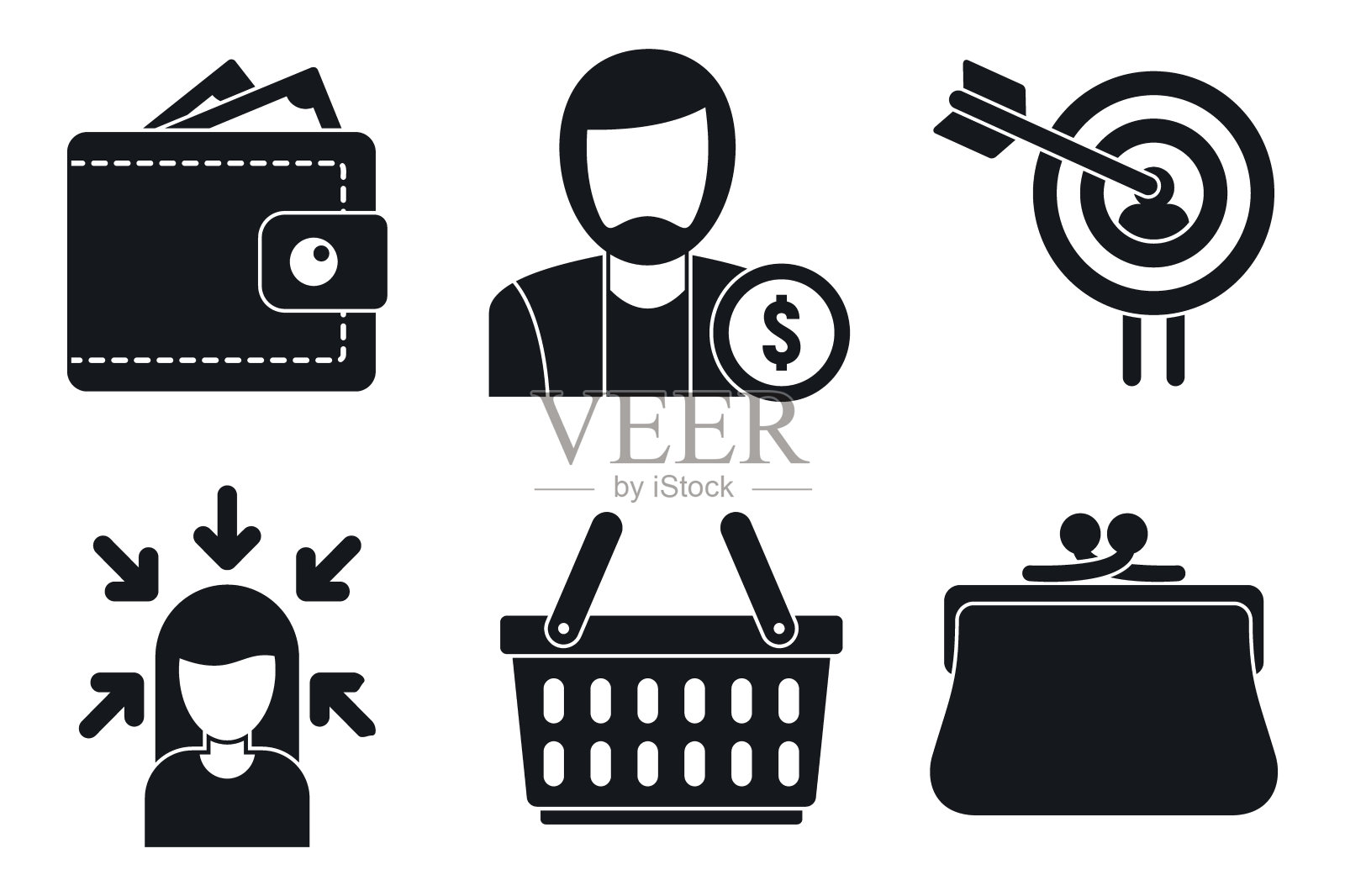 买家目标图标设置,简单的风格图标素材