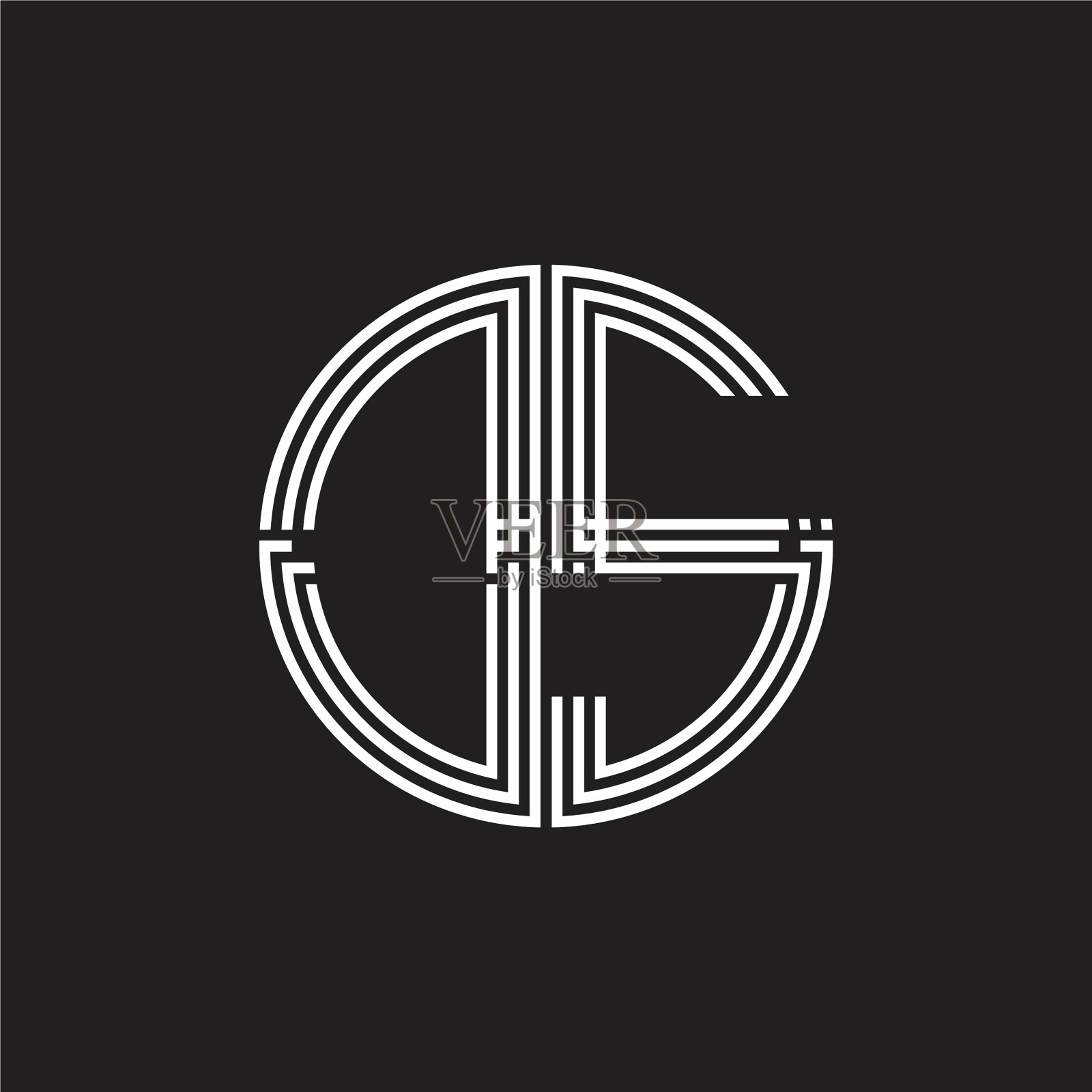 d标志交织三丝带风格线条设计插画图片素材