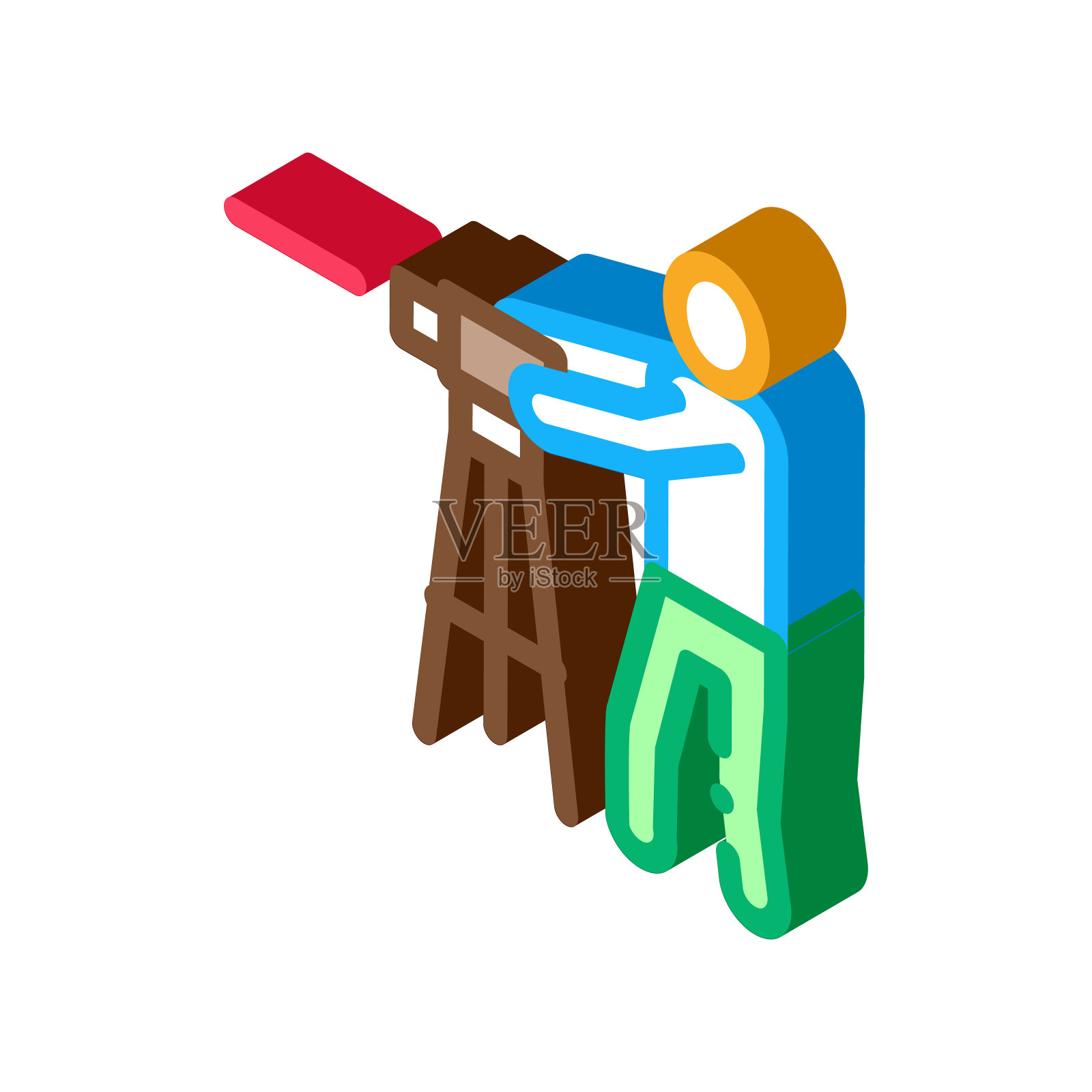 地球行星地形等角图标矢量插图设计元素图片