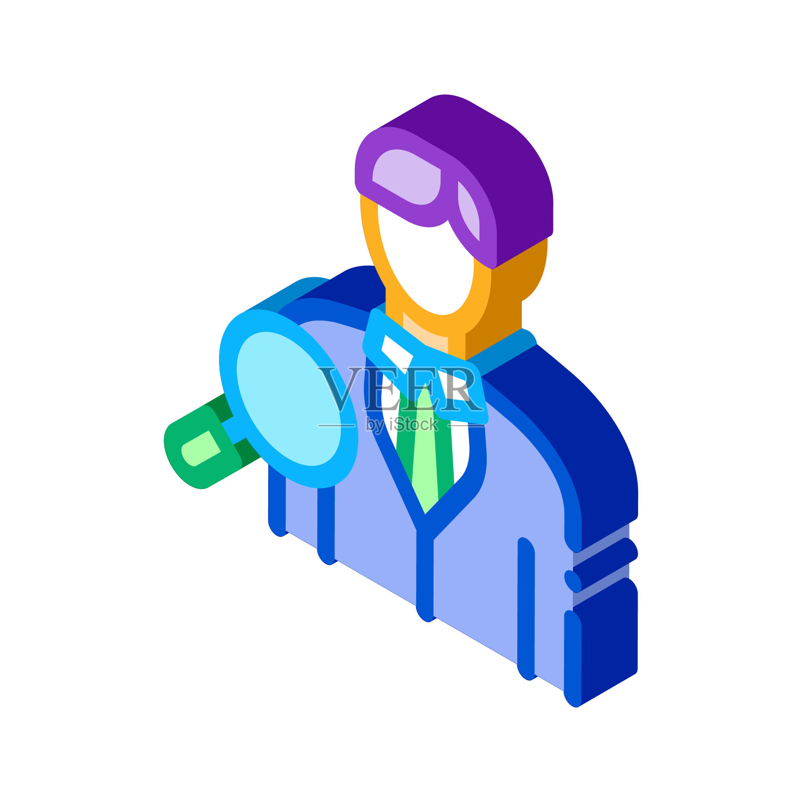 工作申请人学习等距图标矢量插图插画图片素材